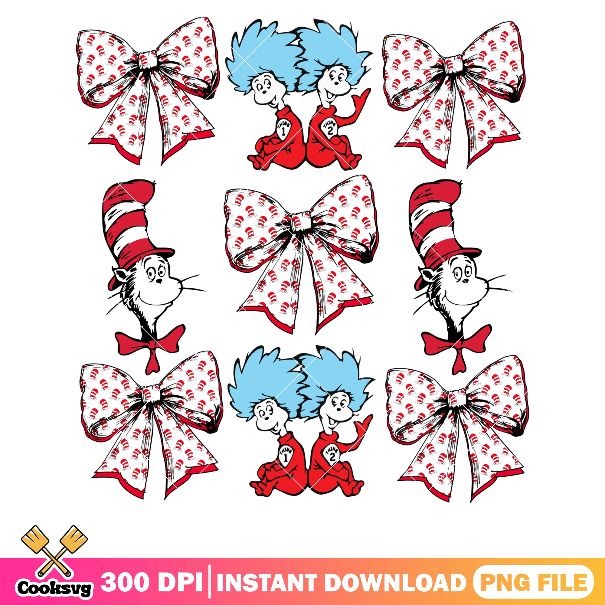 Dr seuss and thing bow tie png, dr seuss bow tie png, dr seuss thing png
