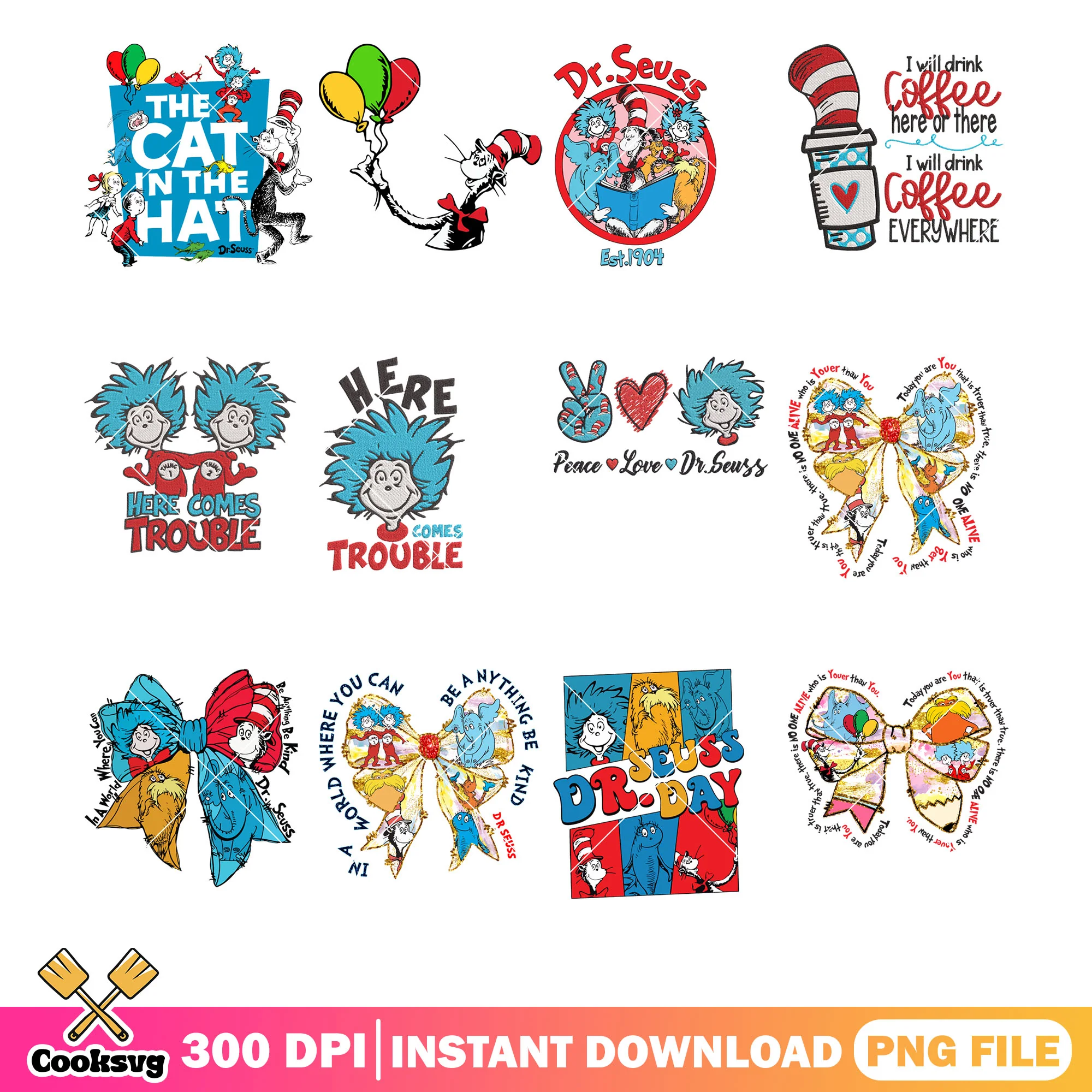 Dr seuss cat in the hat png bundle, the cat in the hat png