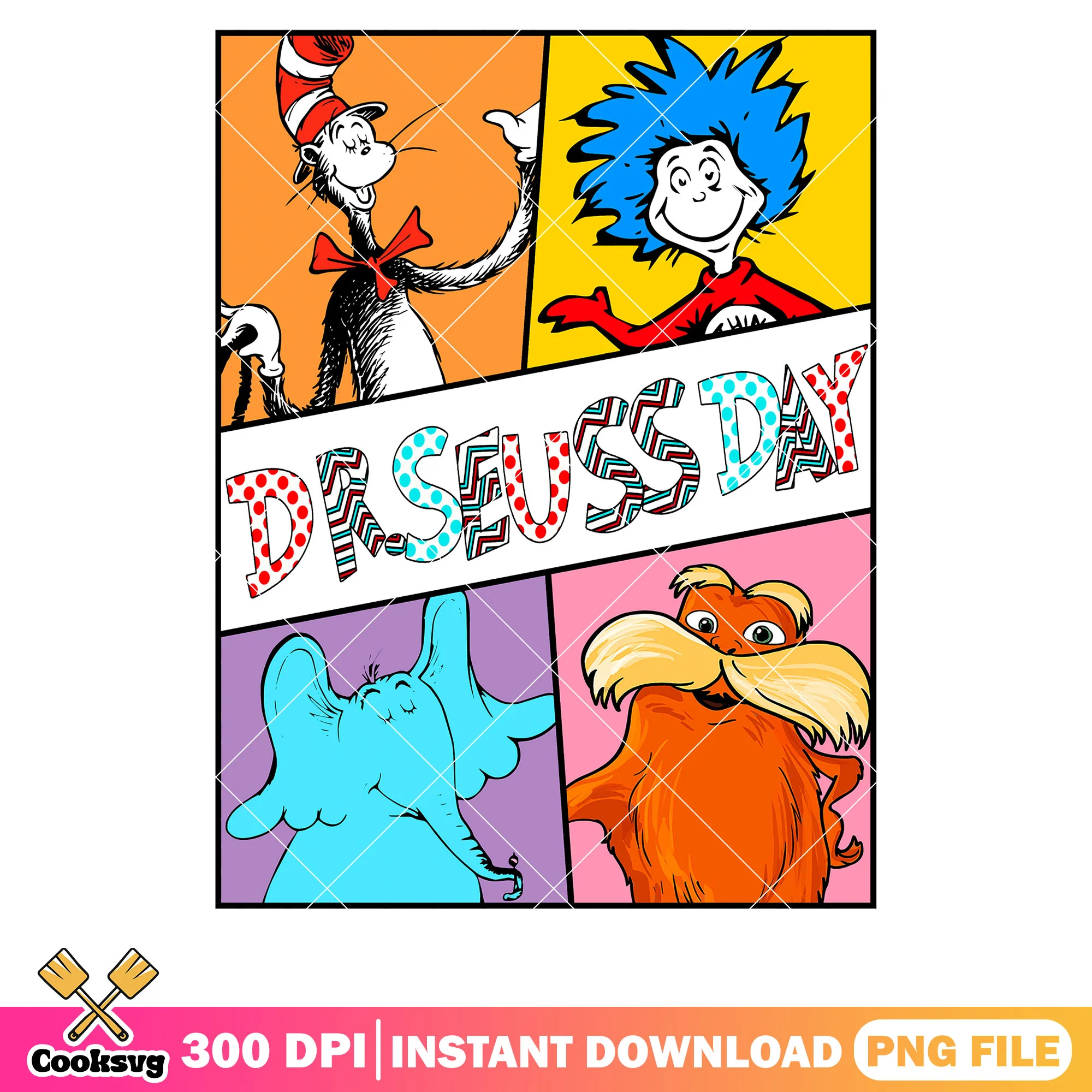 Dr seuss day with friends png, dr seuss day png, dr seuss friends png