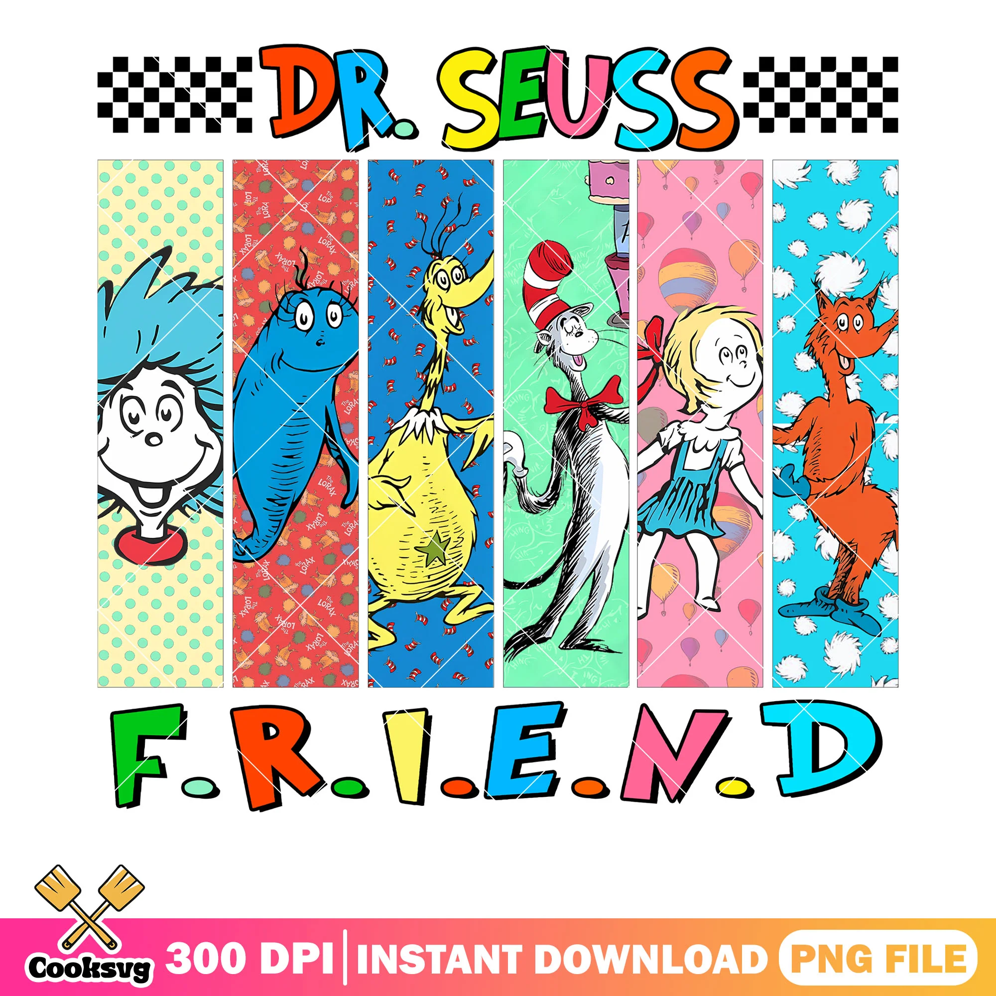 Dr seuss friend vibes cartoon png, dr seuss friends png