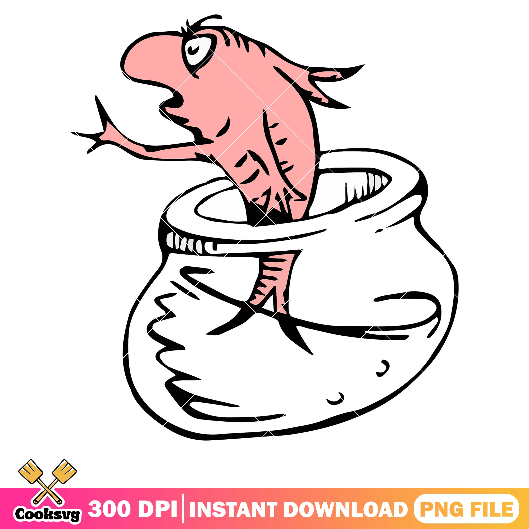 Dr seuss friends pink fish png, dr seuss fish png, dr seuss png