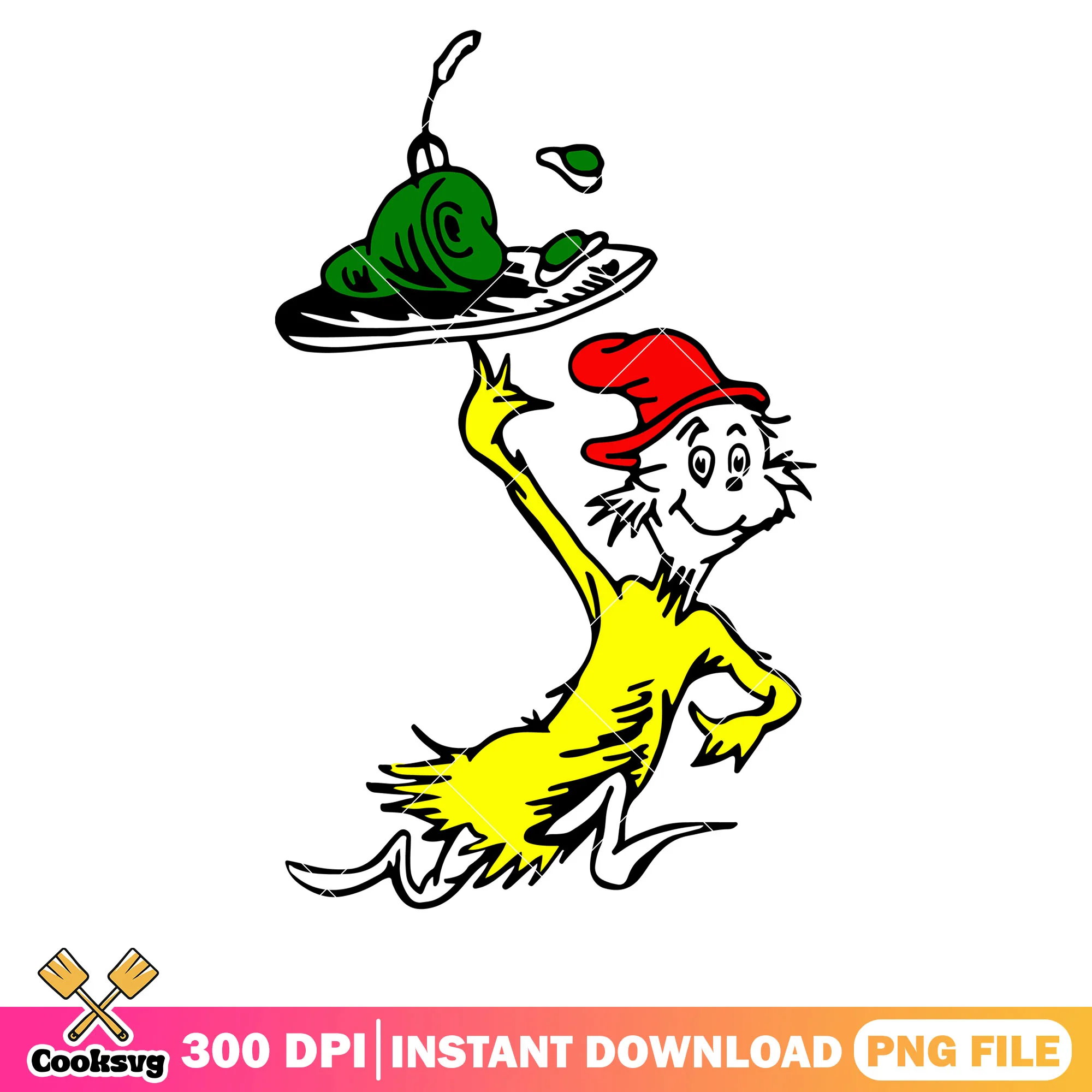 Dr seuss green eggs ham png design, green eggs ham png, dr seuss png
