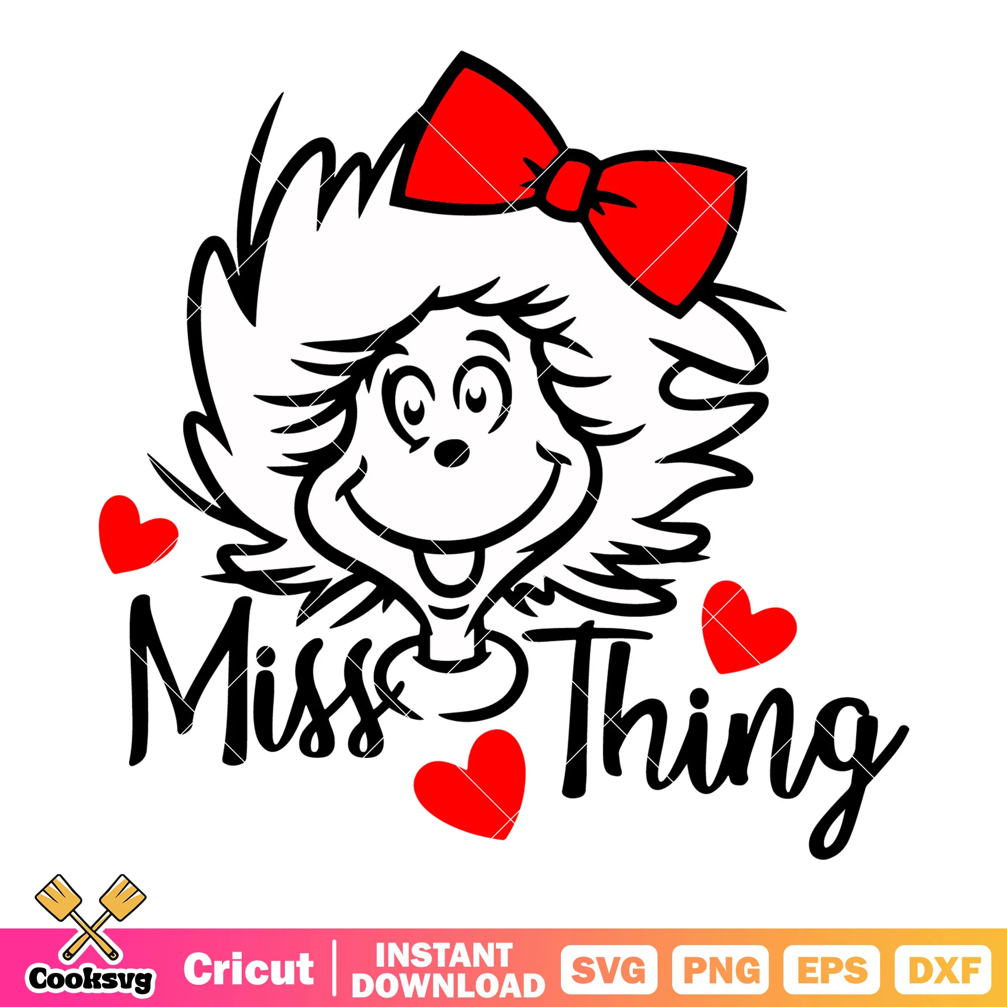 Dr seuss miss thing one svg file, dr seuss svg, dr seuss thing one svg