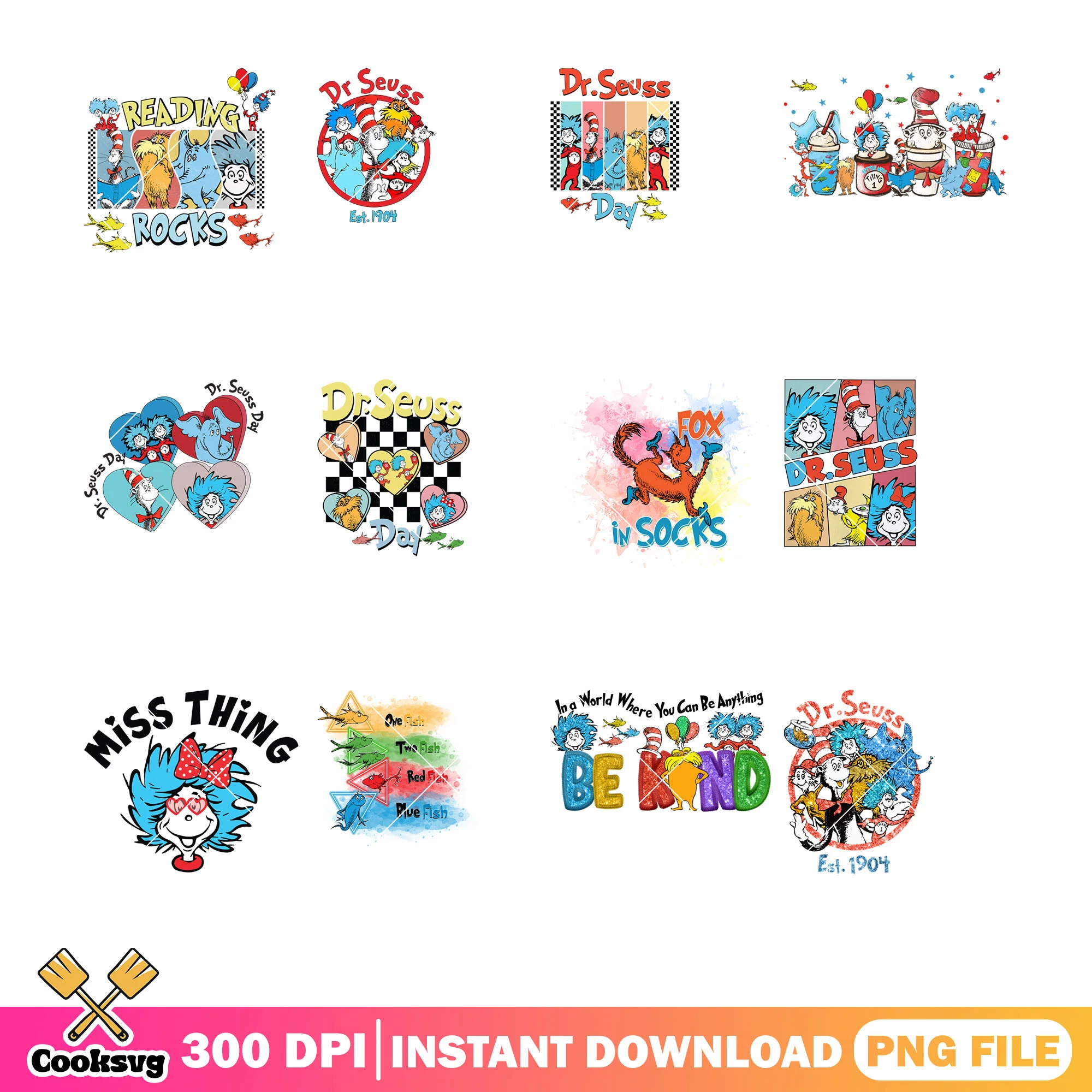 Dr seuss miss thing png bundle, dr seuss miss thing png