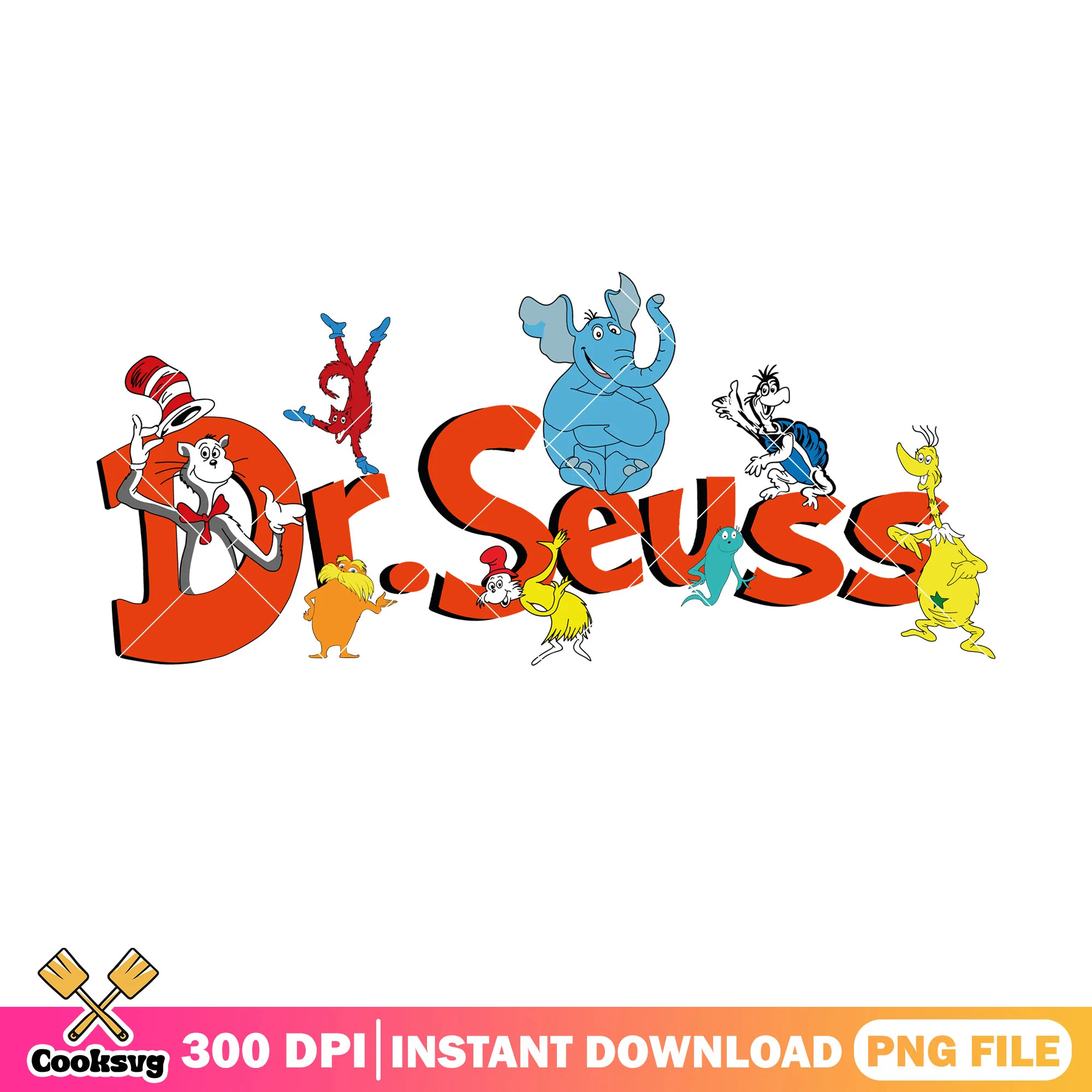 Dr seuss name and his friends png, dr seuss name tag png