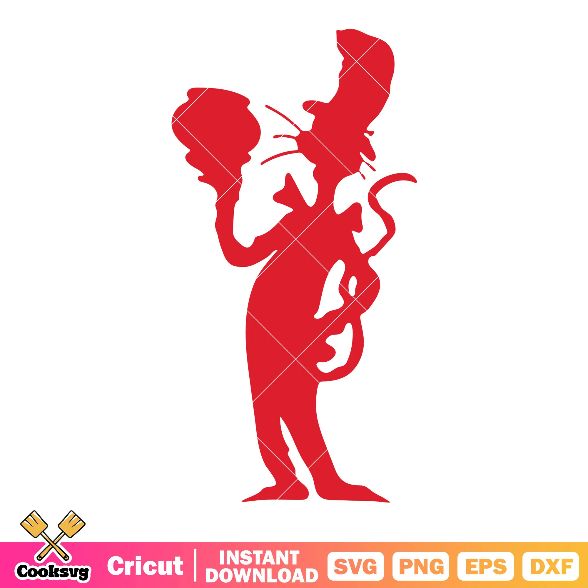 Dr seuss red silhouette design svg, dr seuss silhouette svg