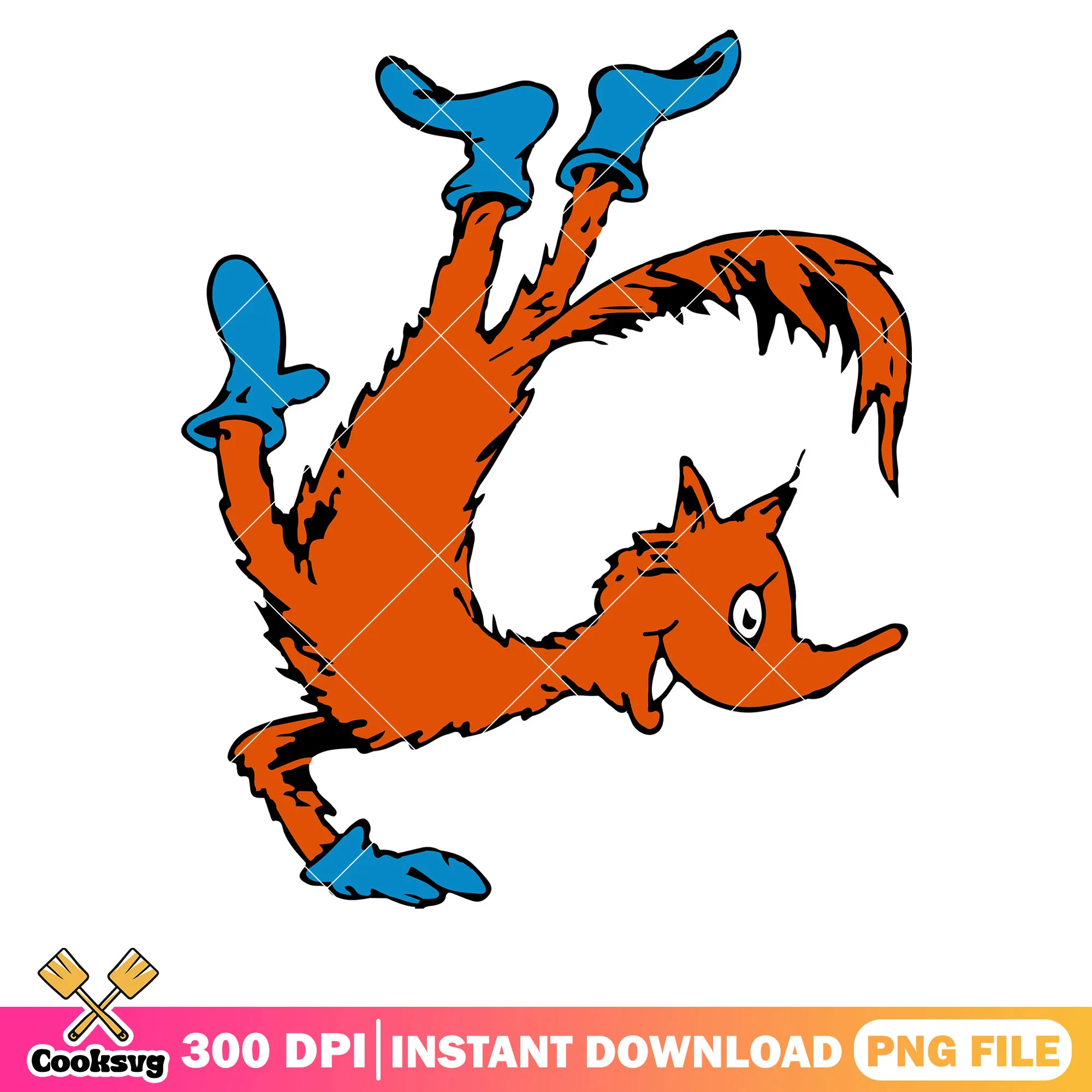 Dr seuss the fox playing png, dr seuss fox png, fox in socks dr seuss png