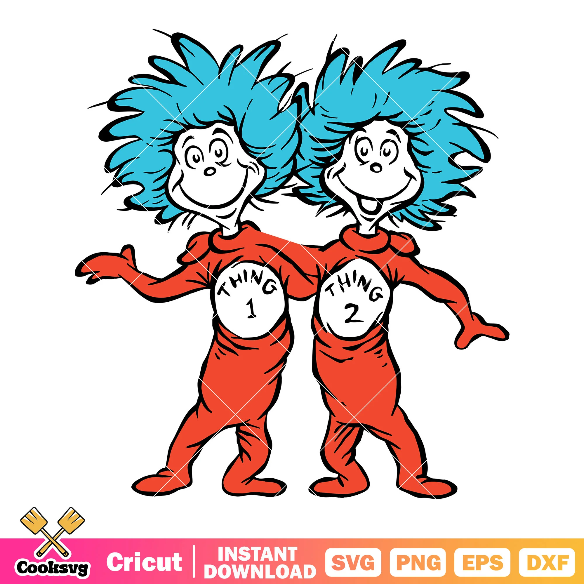 Dr seuss thing 1 2 friends svg, dr seuss thing one svg, dr seuss svg