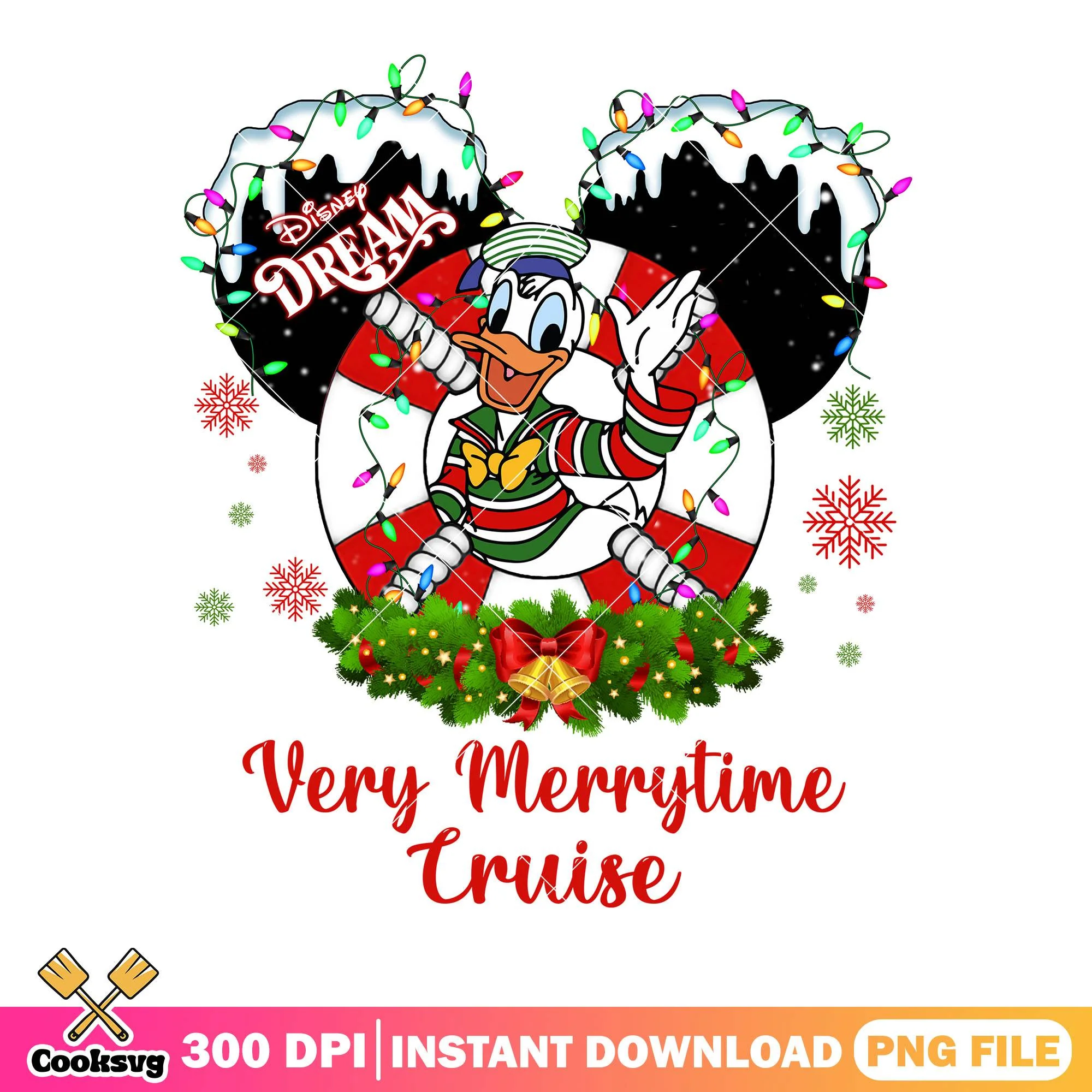 Dream cruise donald png, donald duck png, merry christmas png