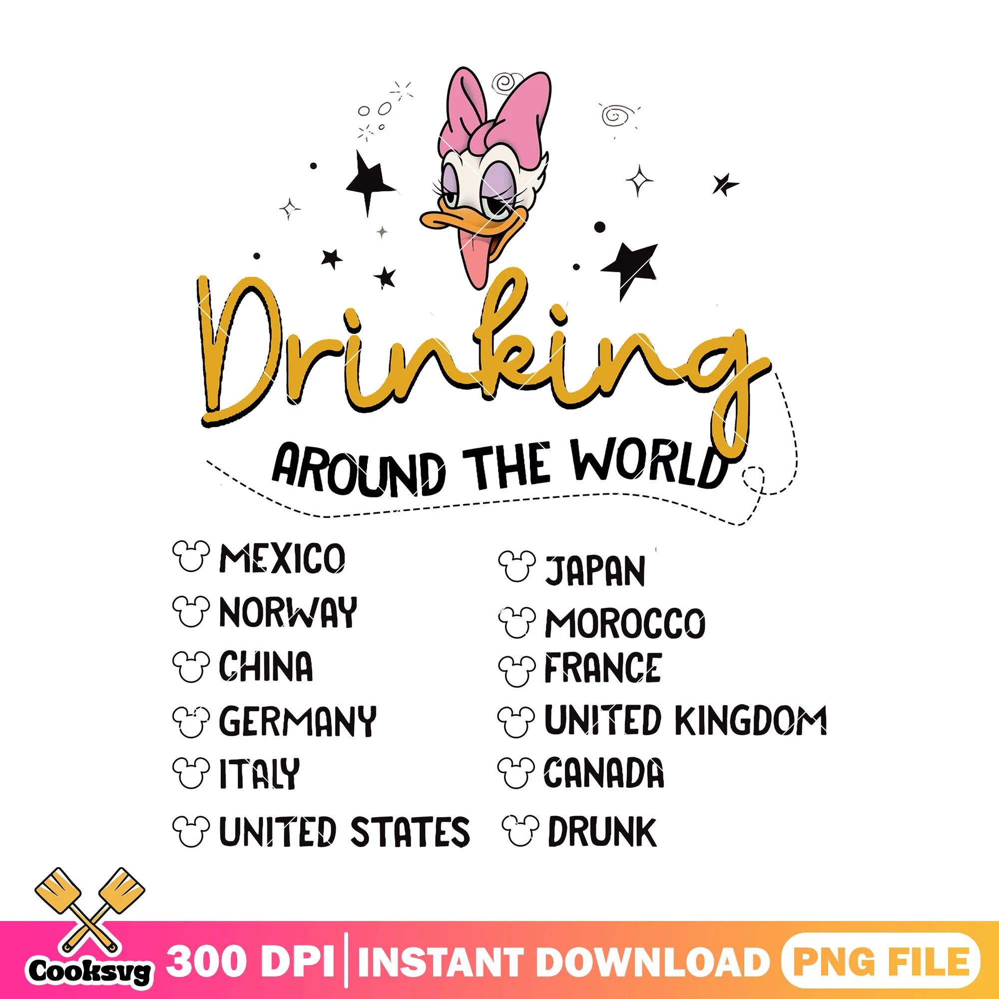 Drink world daisy png, daisy duck png, disney cruises png
