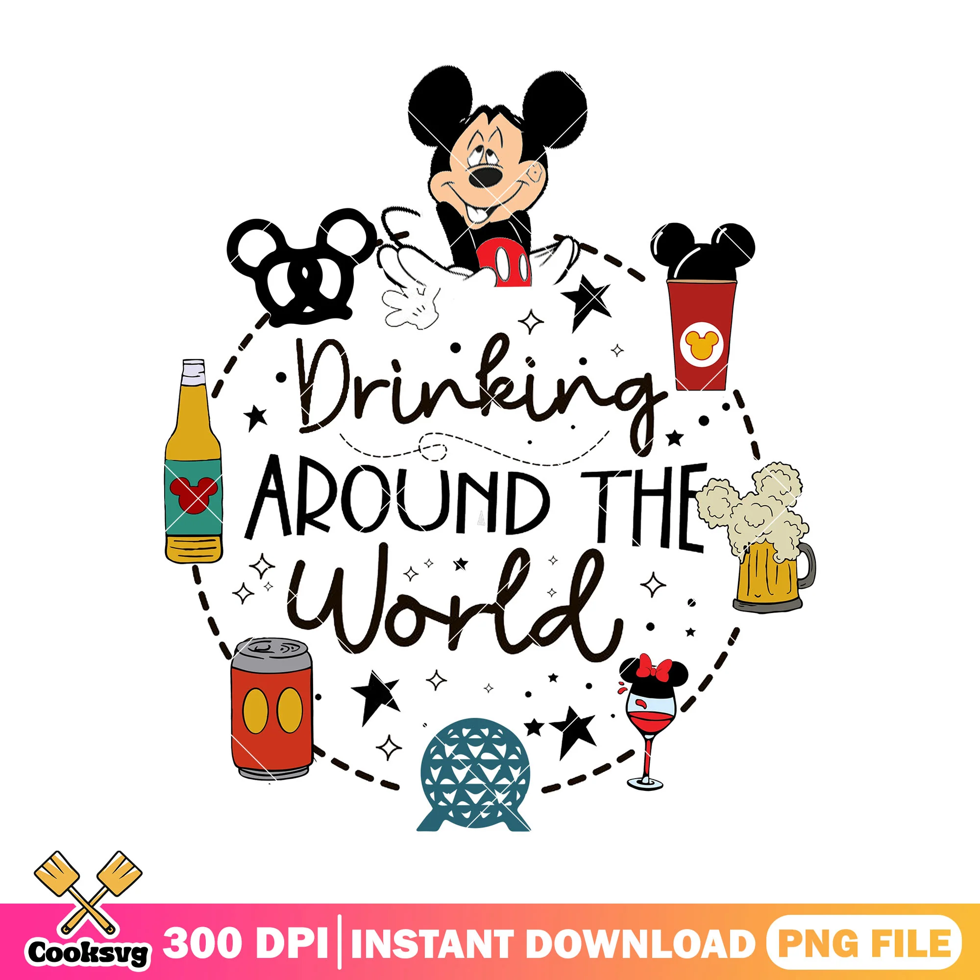 Drink world mickey png, mickey mouse png, disney land png