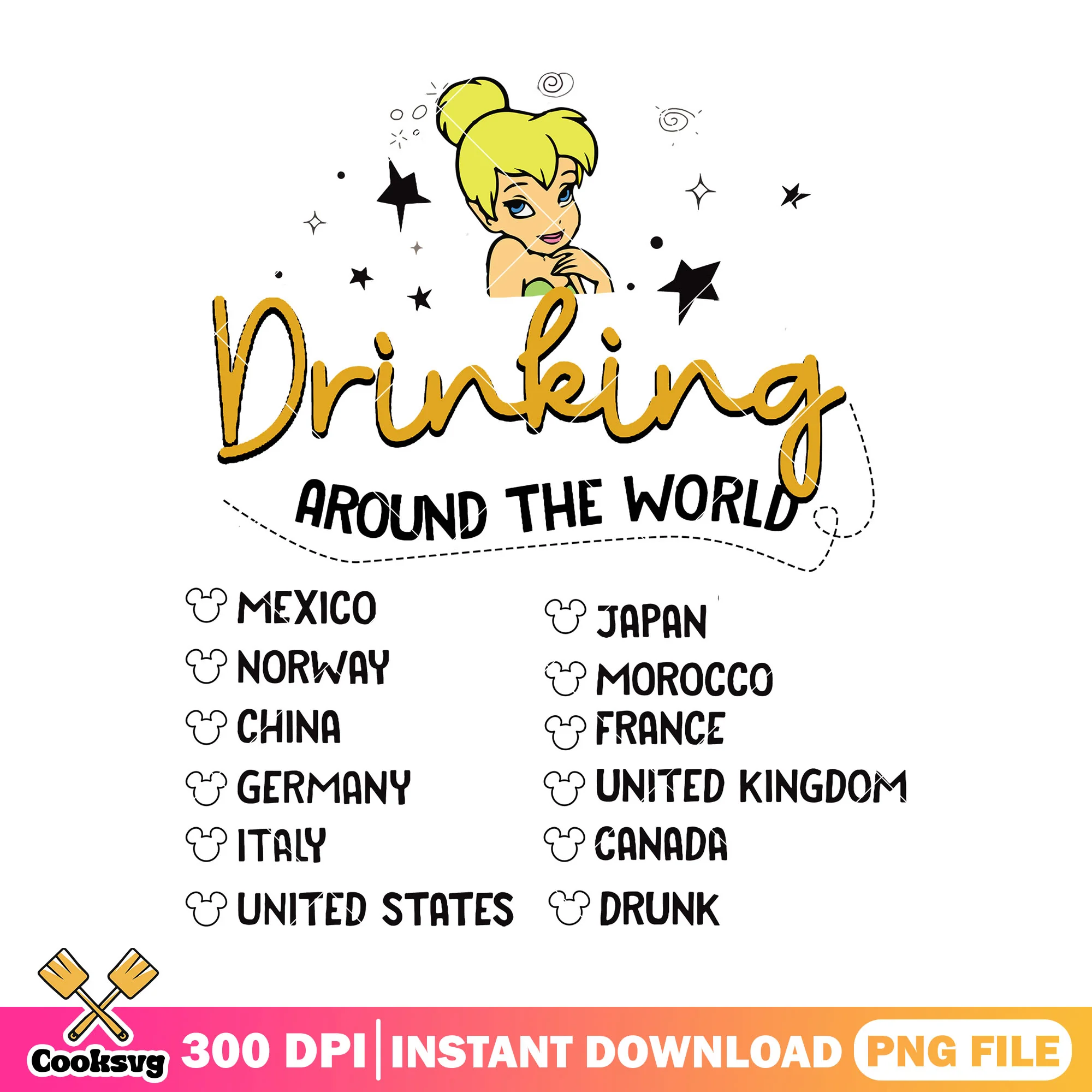 Drink world tinker bell png, tinker bell png, disney bundle png