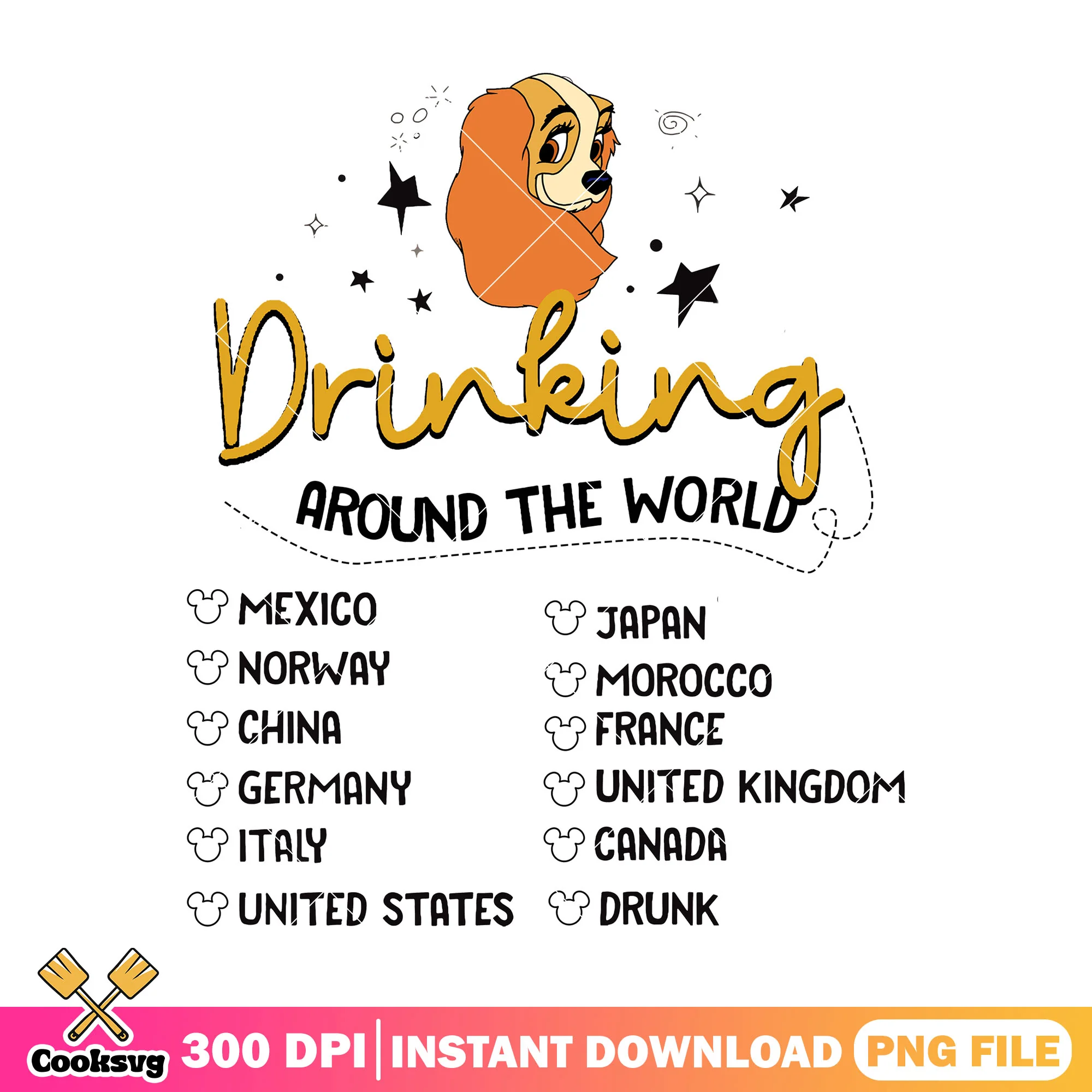 Drinks world lady png, lady and the tramp png, disney world png