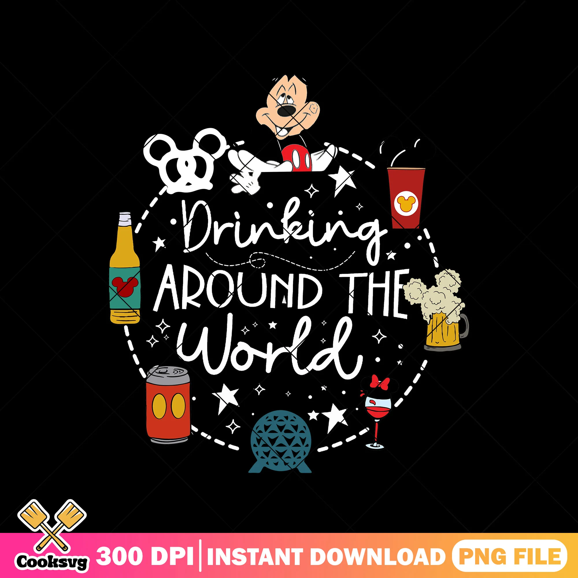 Drinks world mickey png, mickey mouse png, disney land png