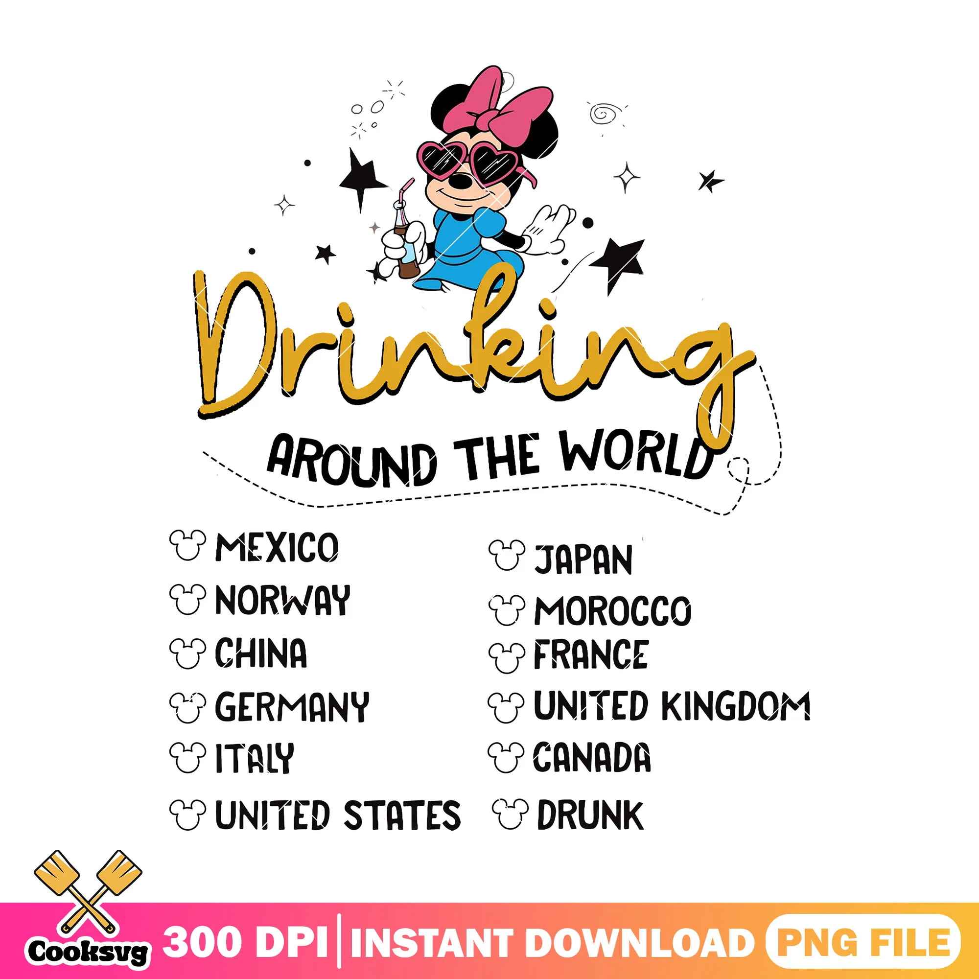 Drinks world minnie png, minnie mouse png, disney tour png
