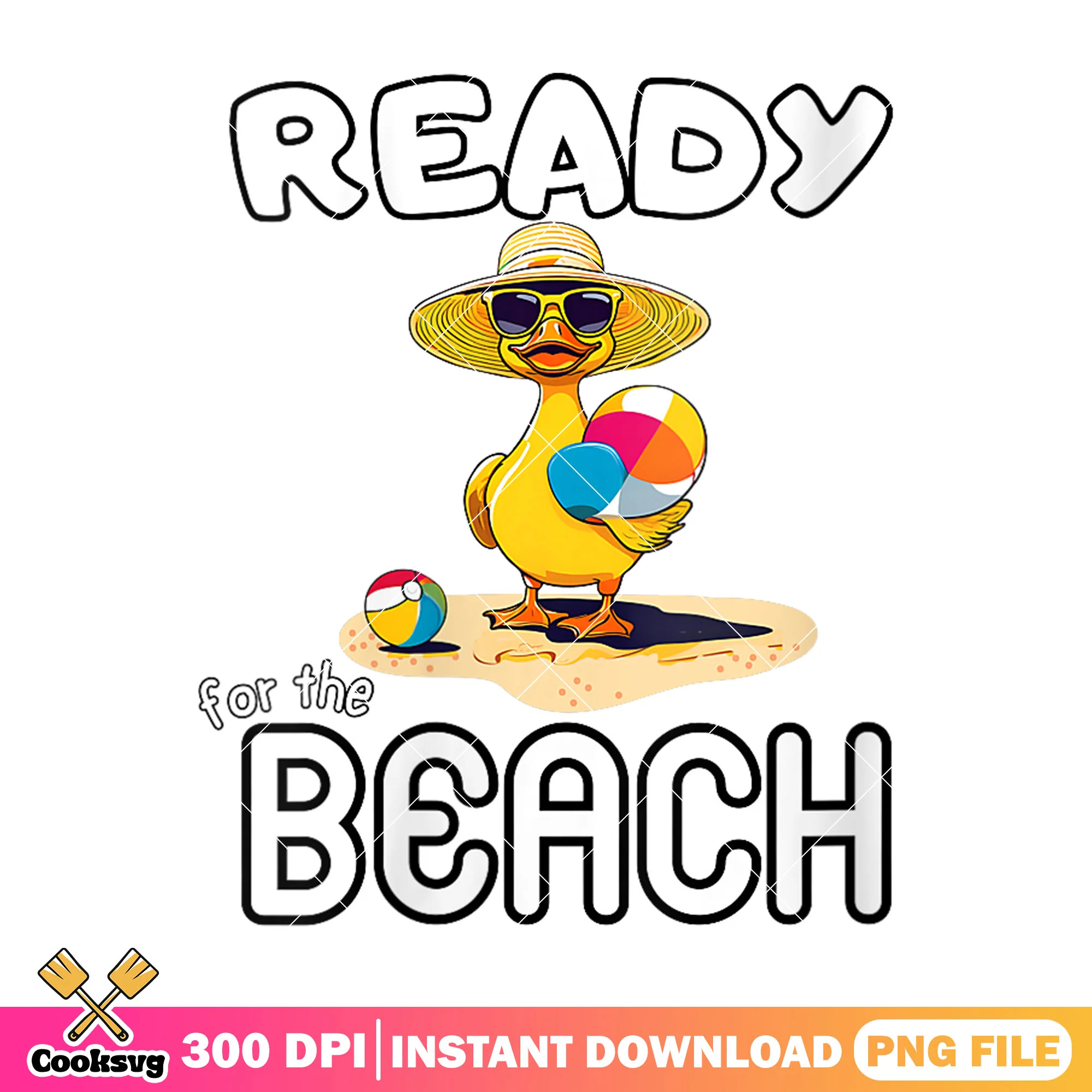 Duck ready to beach summer png, summer cruises png, summer duck png