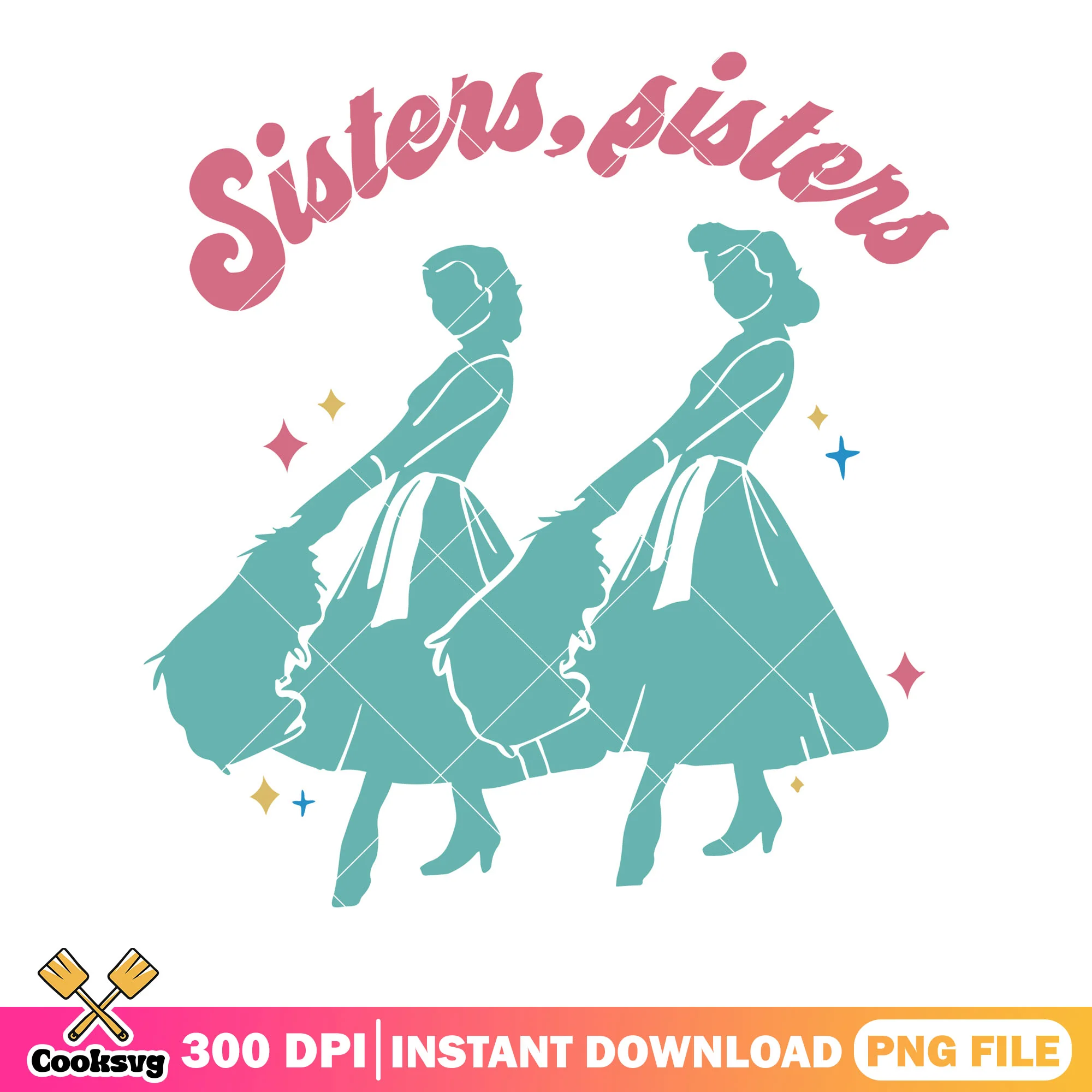Duo sisters when christmas png, christmas poster png, xmas decorations png