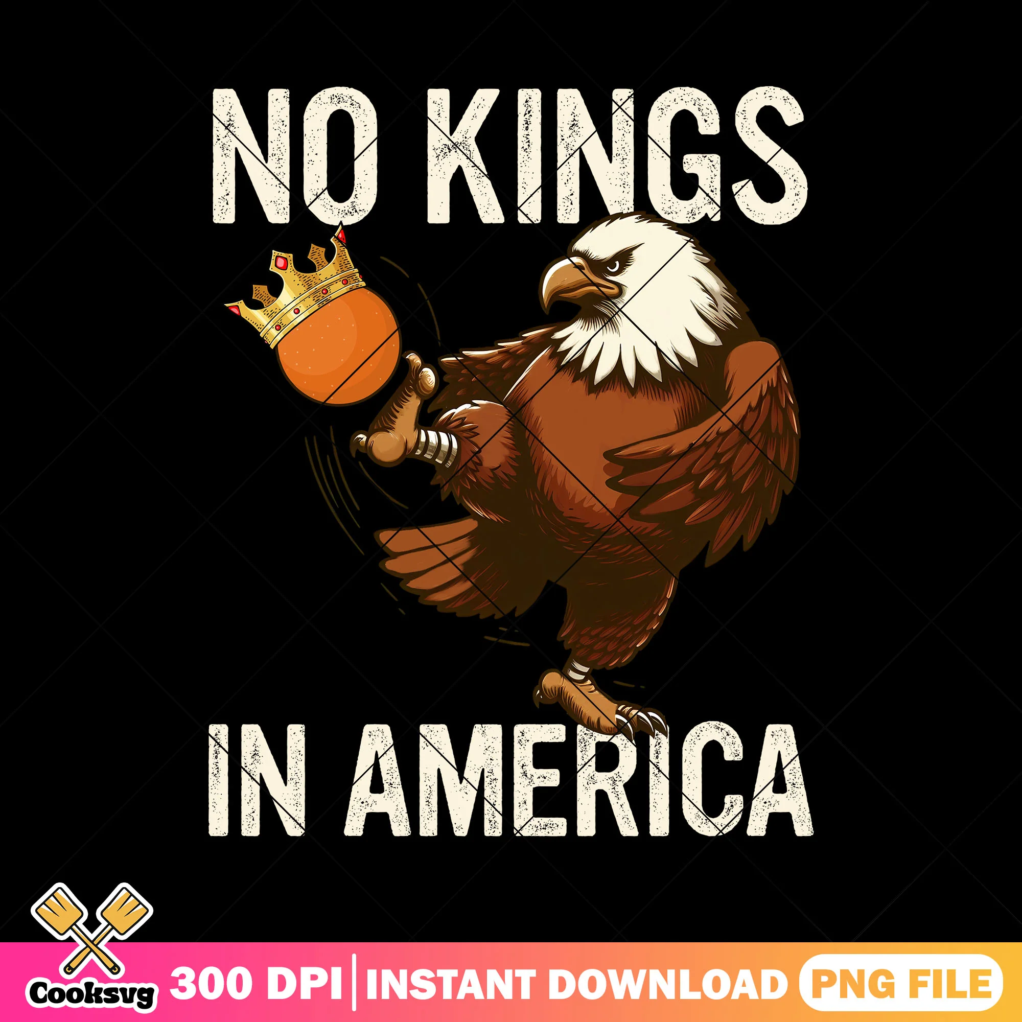 Eagles america no kings png design, no kings day png, no kings act png