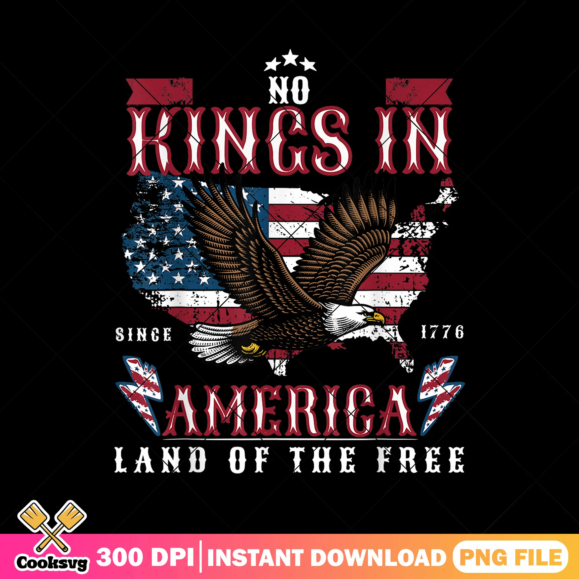 Eagles no king america png, america free png, no kings png