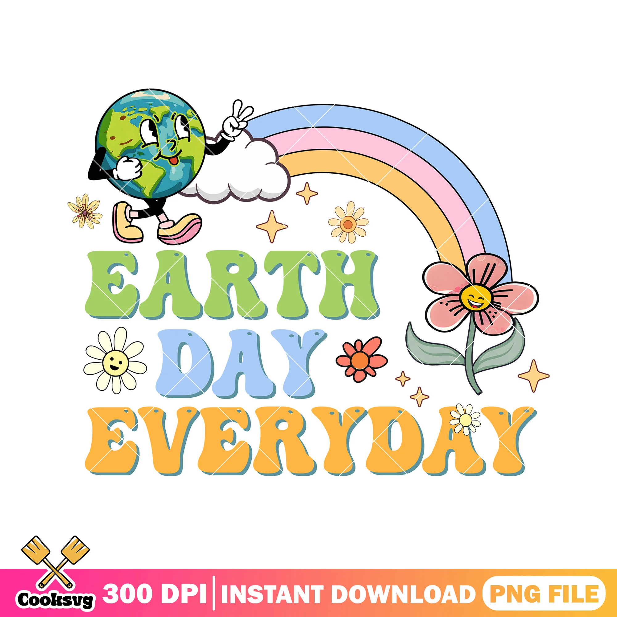 Earth day everyday rainbow design png, when is earth day png