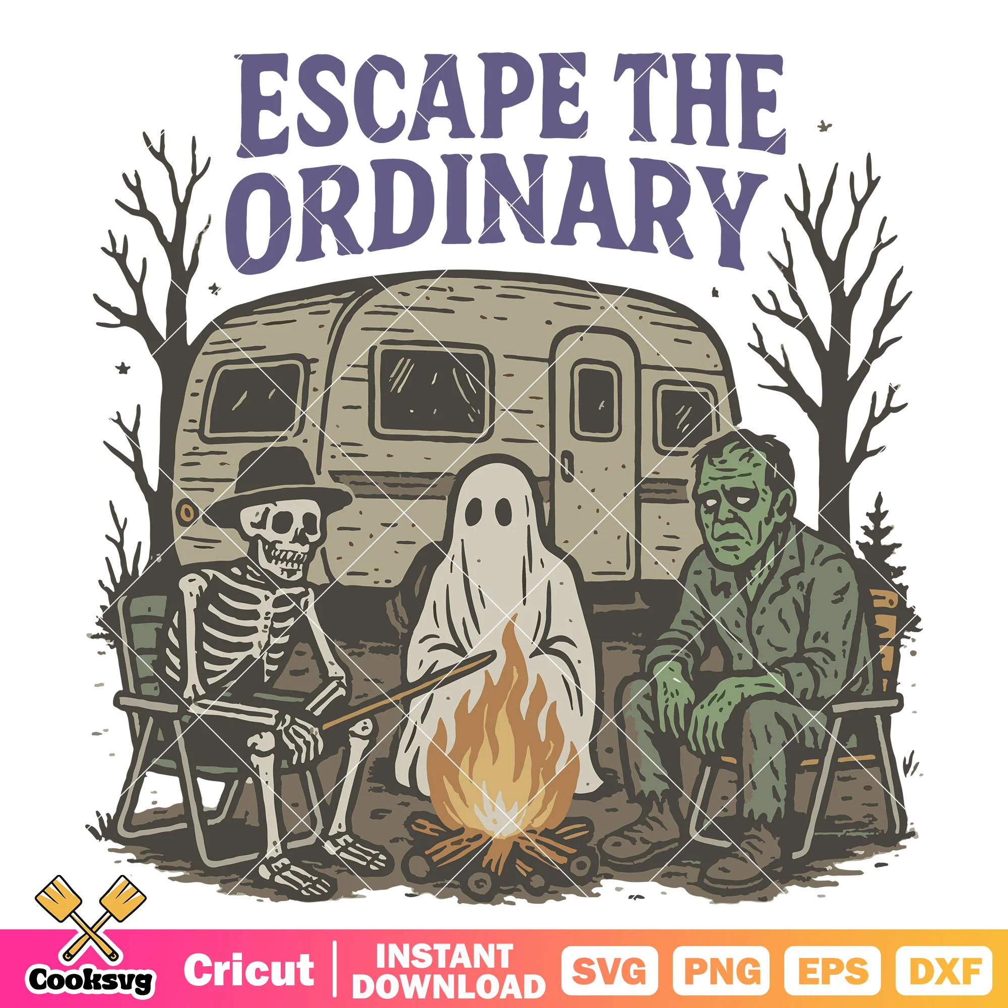 Escape the ordinary svg, halloween quote svg, ghost friends svg