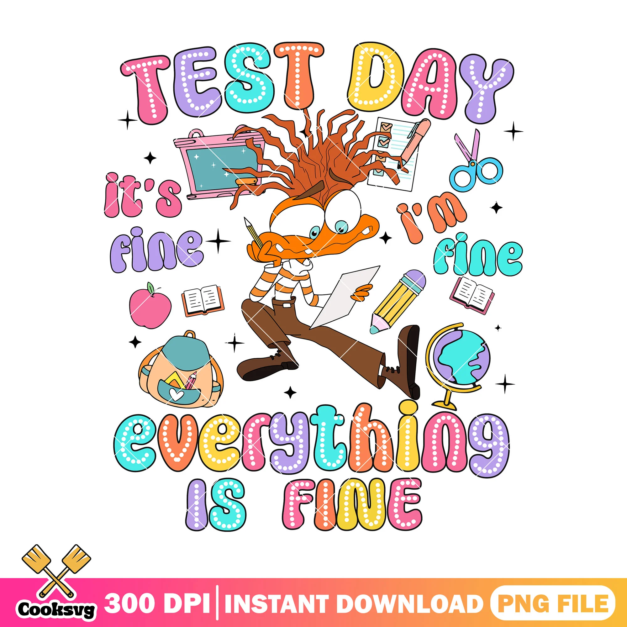 Everything is fine png, test day png, back to school clothes png