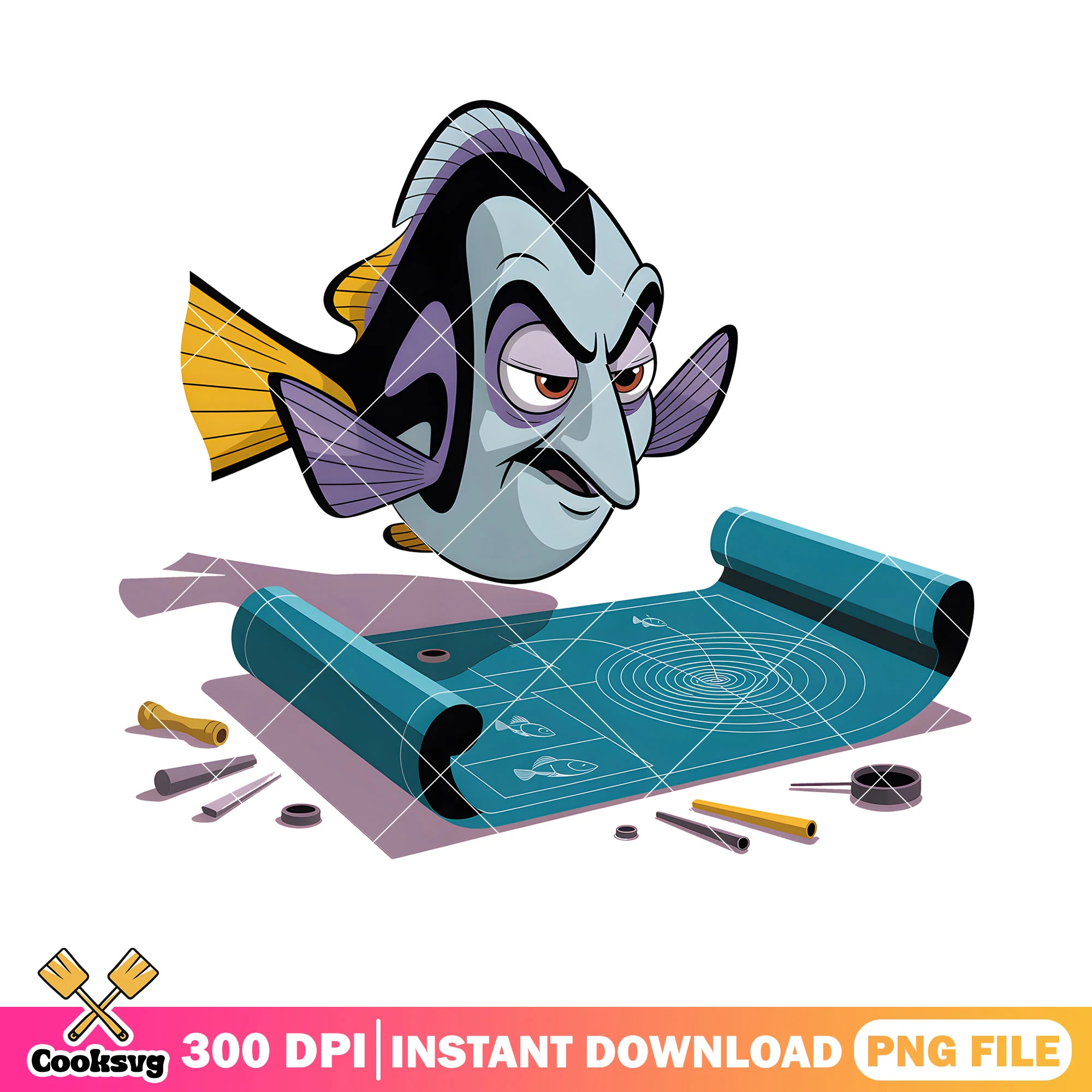 Evil dory fish png, dory fish png, finding nemo movie poster png