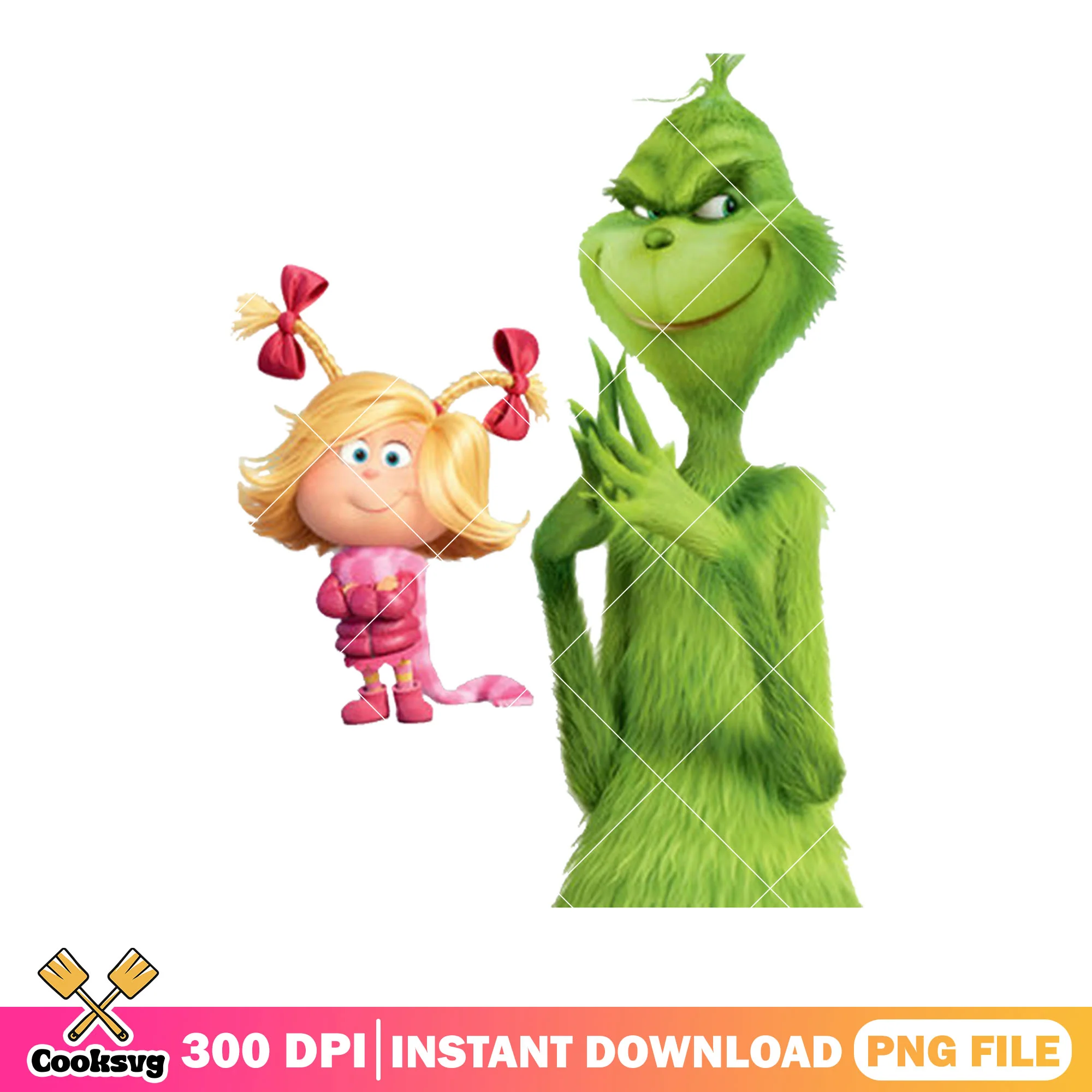 Evil monster and a little girl png, grinchmas png, cindy lou who png