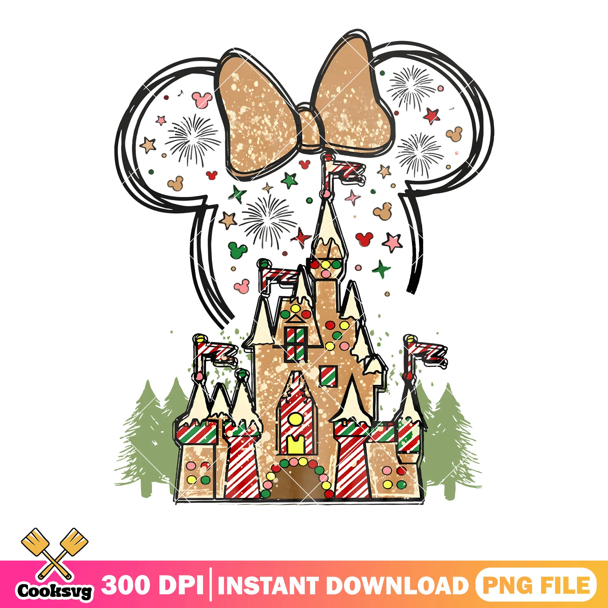 Fan art christmas disney png, mickey and friends png, disney castle png