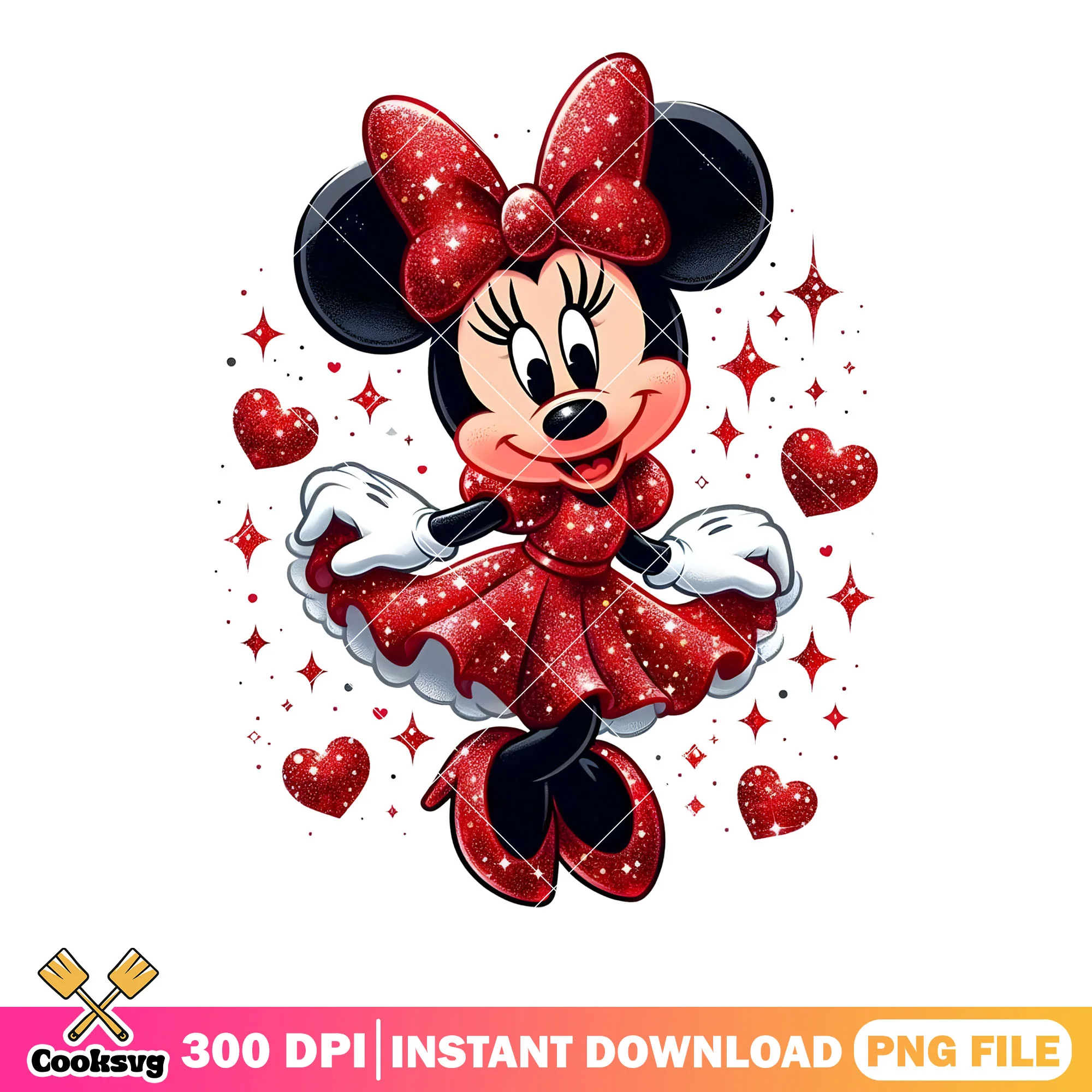 Fancy dress valentine minnie png, valentine day png, minnie mouse png