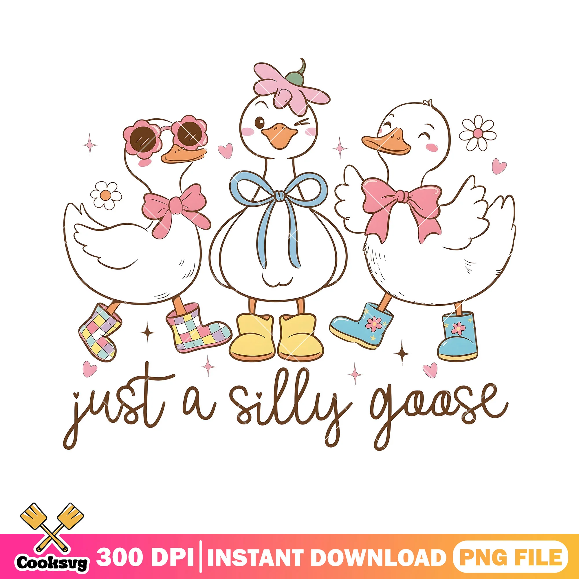 Fancy silly goose png, cute goose png, cute gifts for kid png