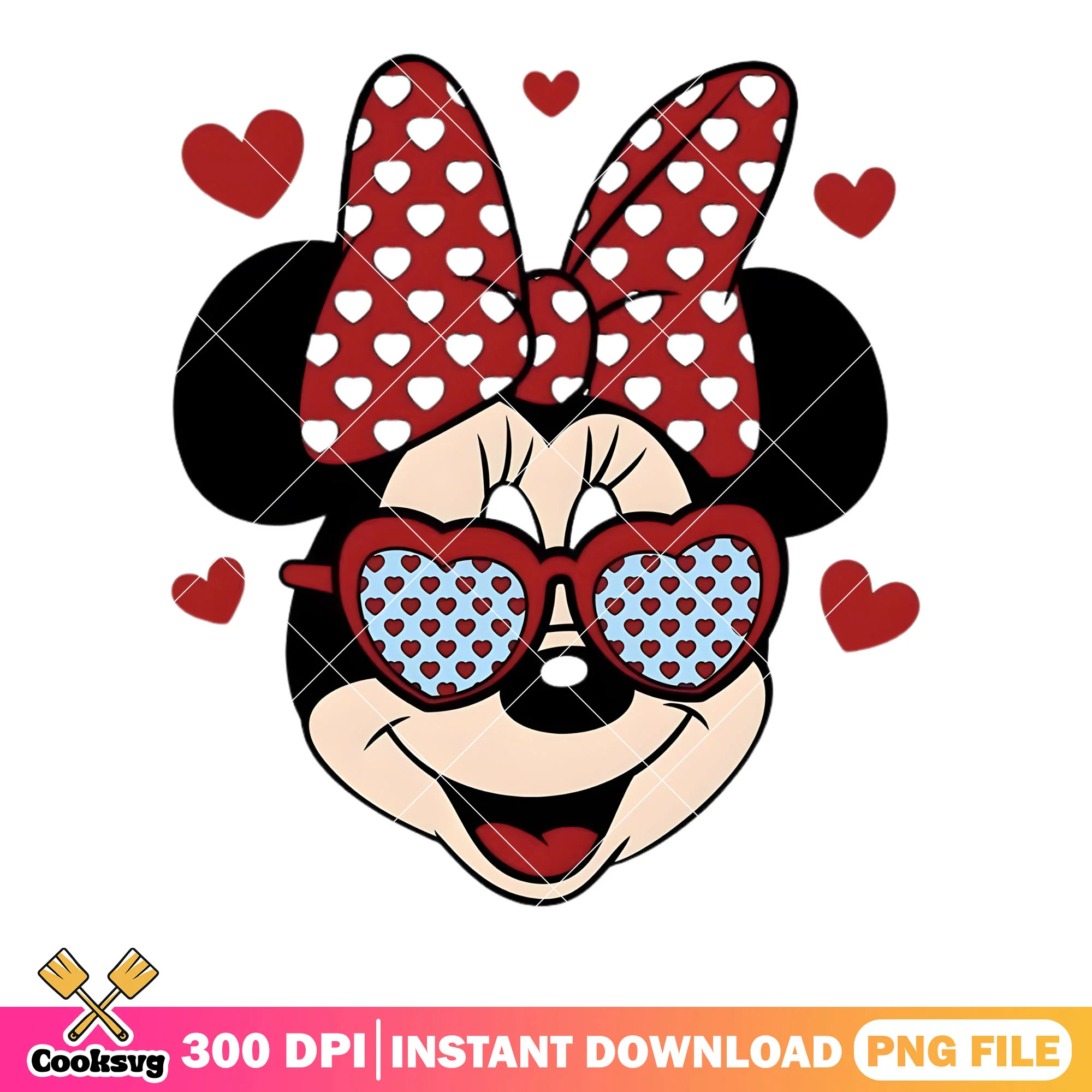 Fancy sunglasses minnie png, valentine day png, minnie mouse png
