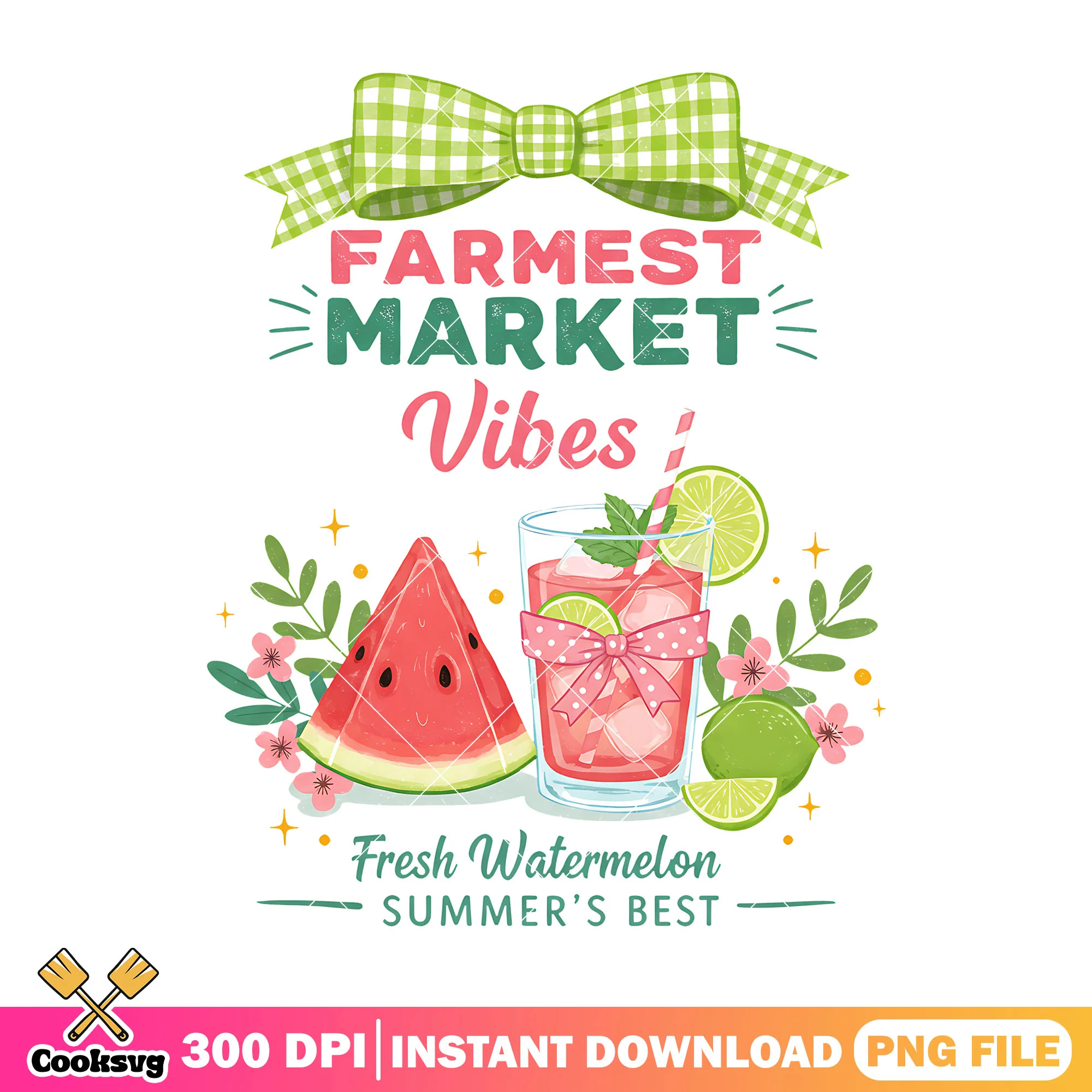 Farmest market vibes summer png, summer vibes png, watermelon summer png