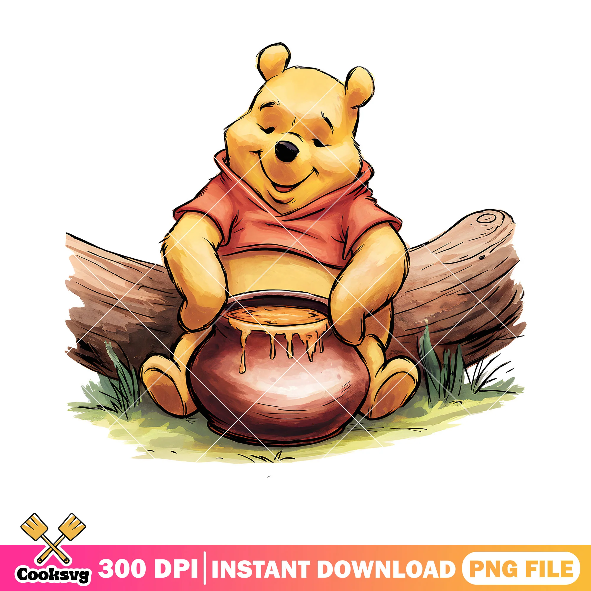 Fat pooh love his honey png, honey bear pooh png, winnie the pooh png