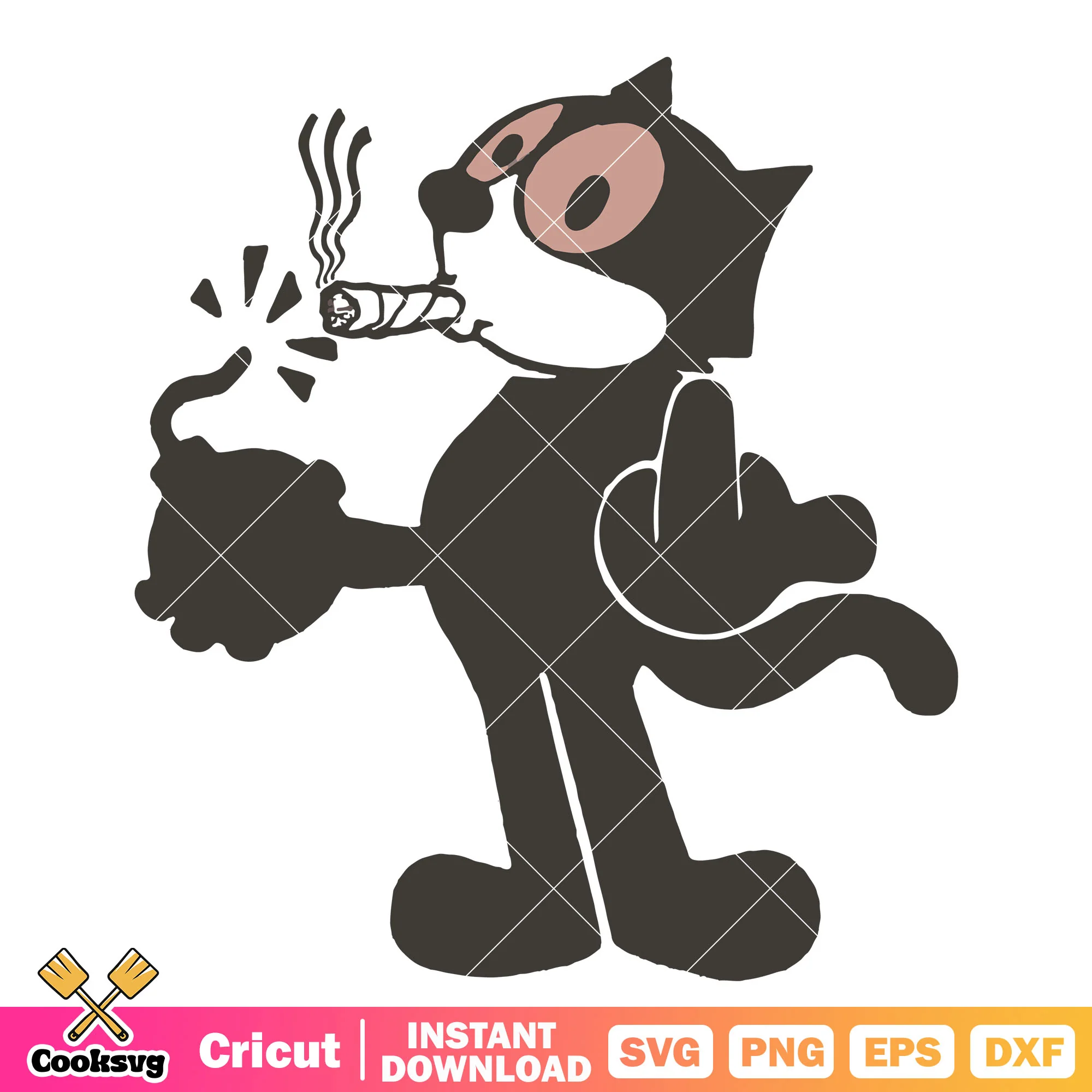 Felix the cat middle finger svg, middle finger svg, felix the cat svg