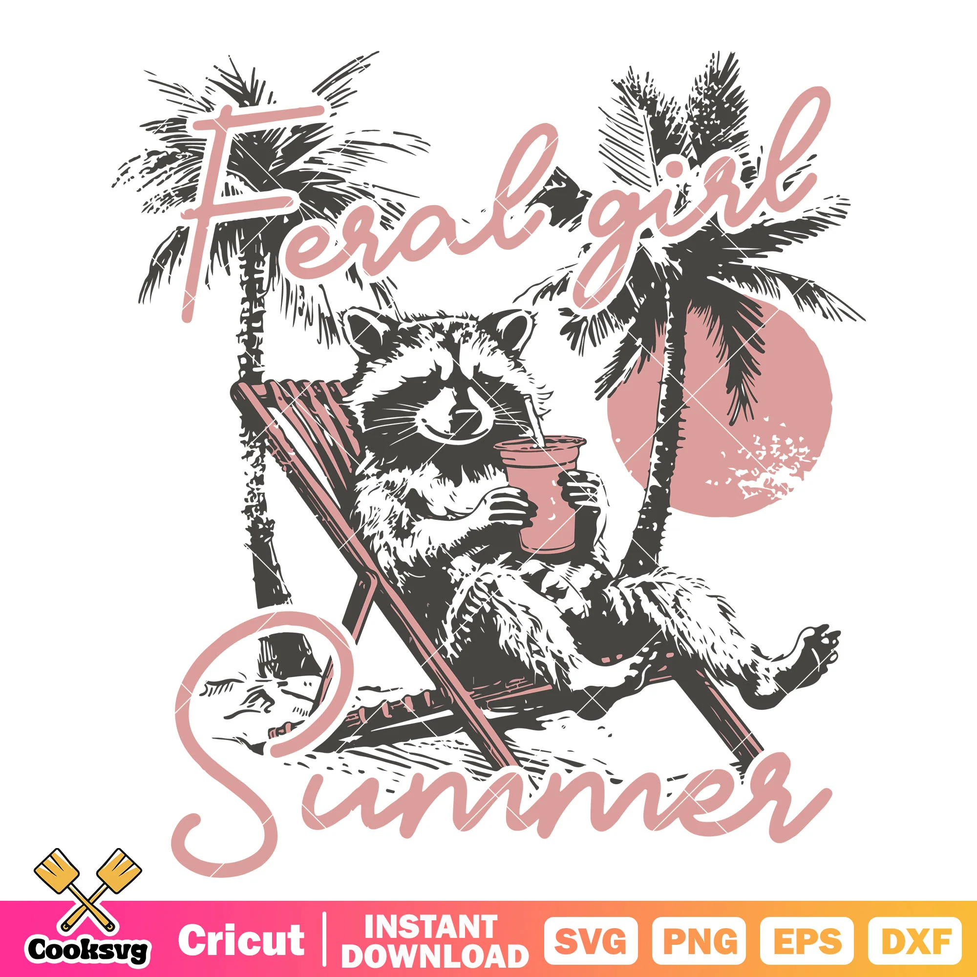 Feral girl summer raccoon svg, rocket raccoon svg, feral girl summer svg