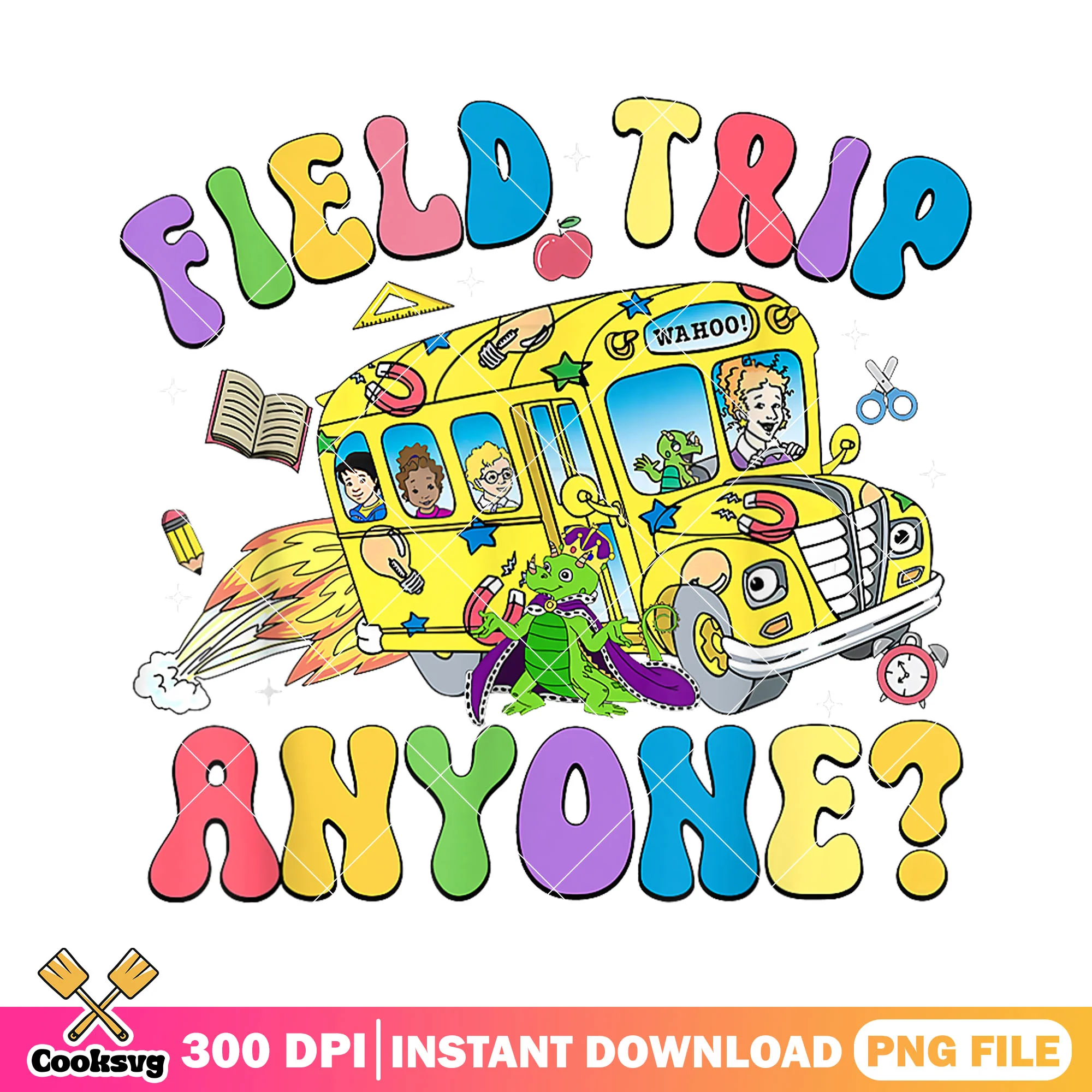 Field trip bus anyone design png, field trip png, field day png