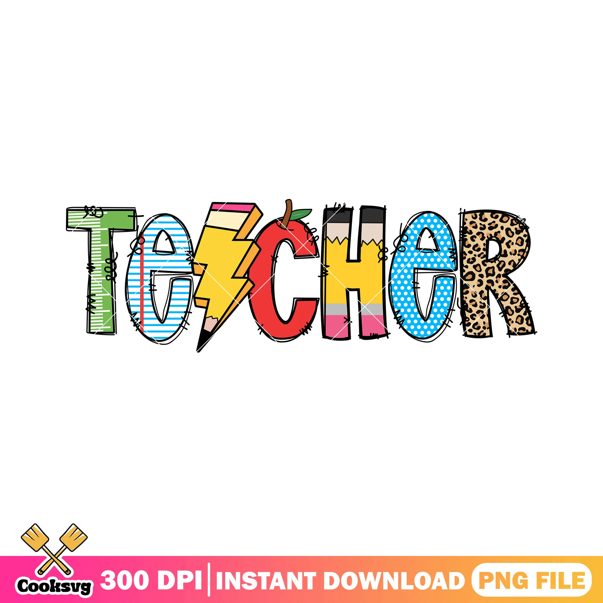 File teacher design png, lightning png, happy back to school png