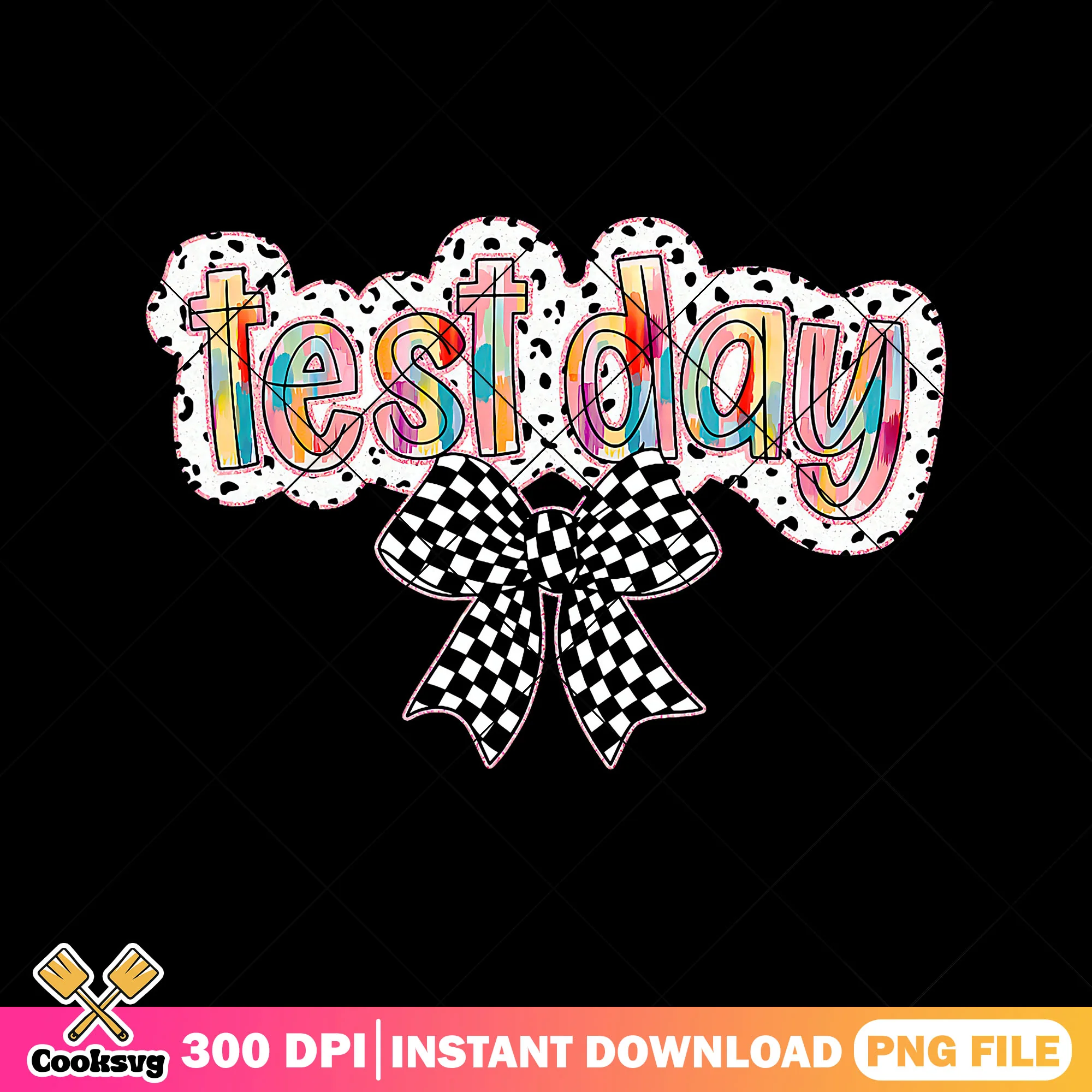 File teat day design png, when is back to school png, black white bow png