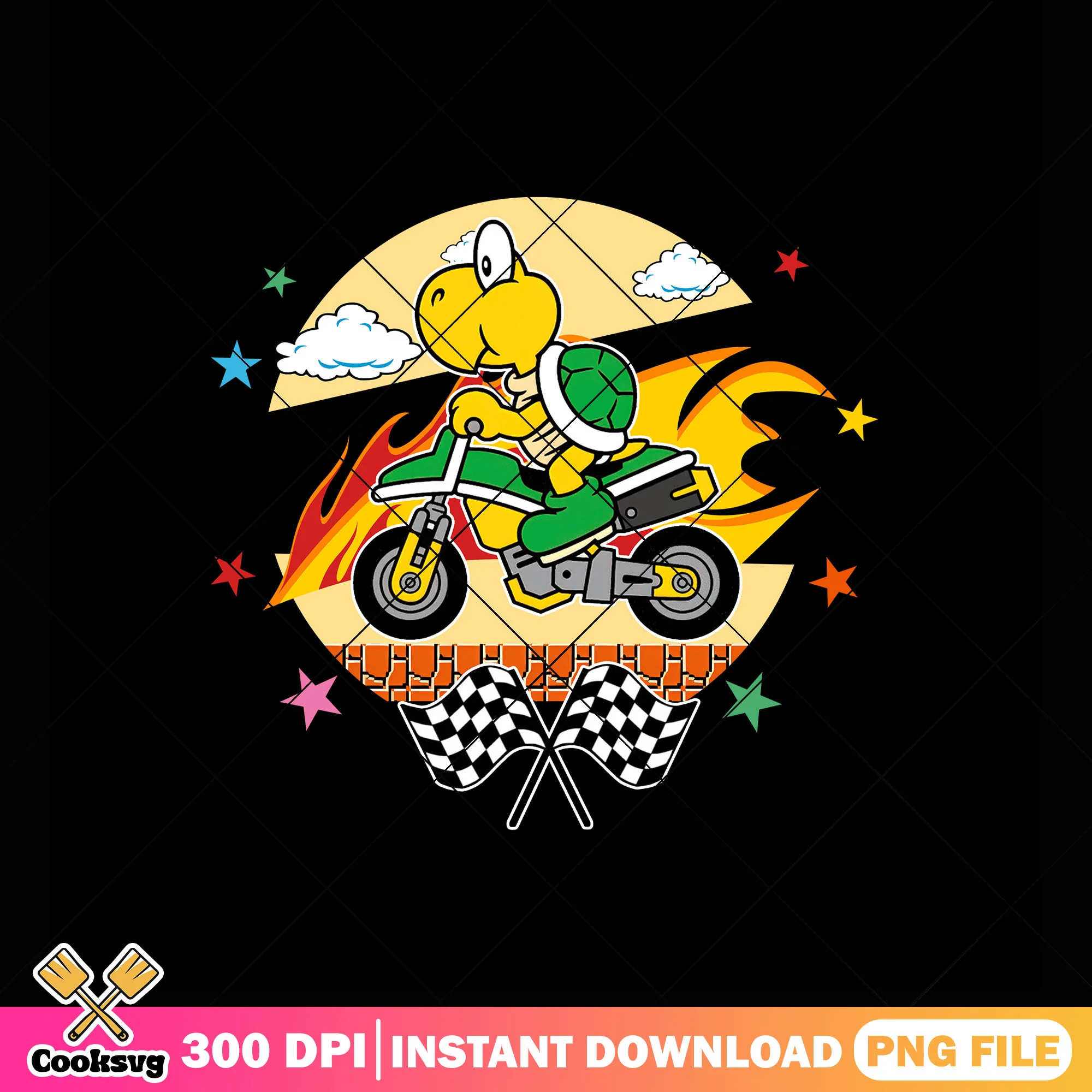 Fire racing kart koopaa png, super mario game png, nintendo art png