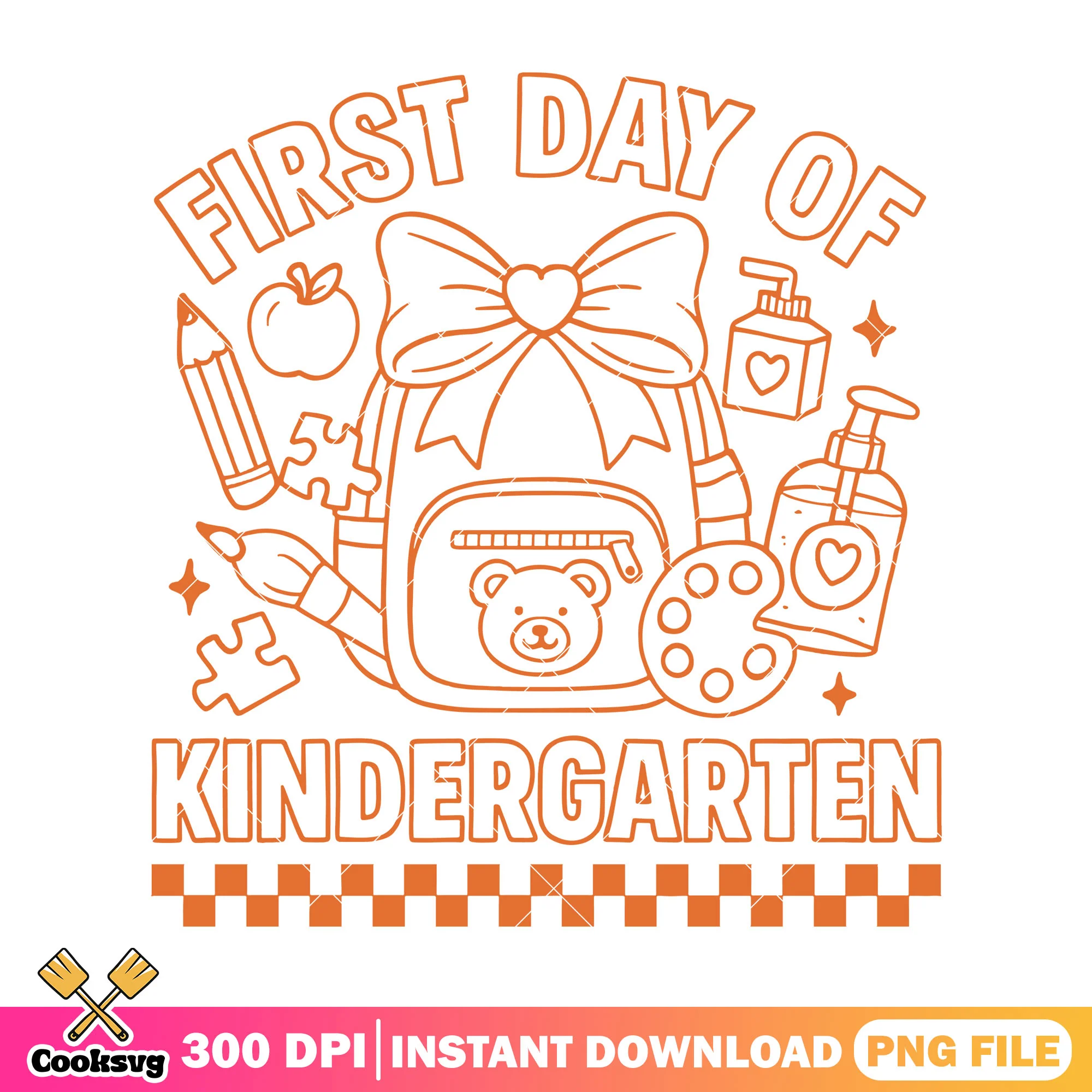 First day of kindergarten png, happy back to school png, supplies png