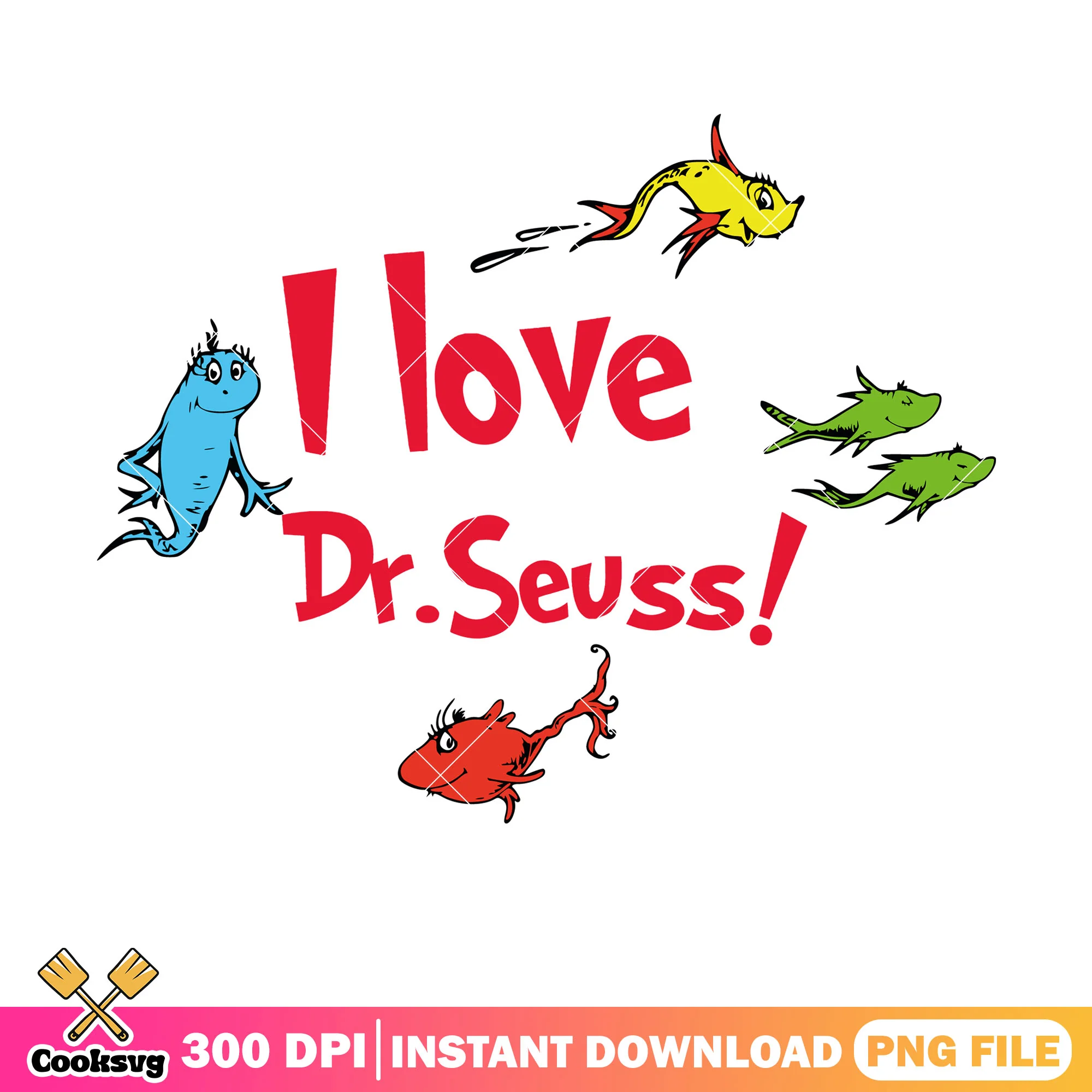 Fish I love dr seuss cartoon png, dr seuss fish png, dr seuss cartoon png