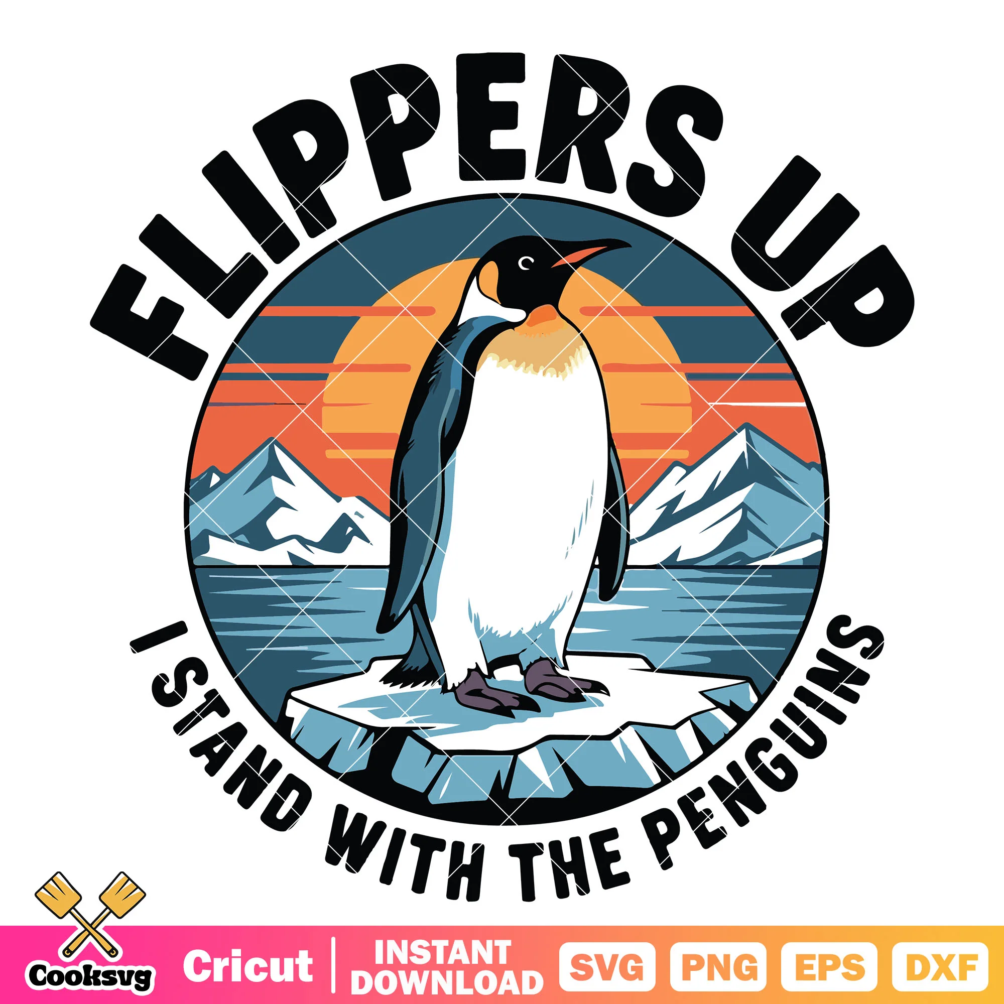 Flippers up I stand with the pengunins svg, trump tariffs svg