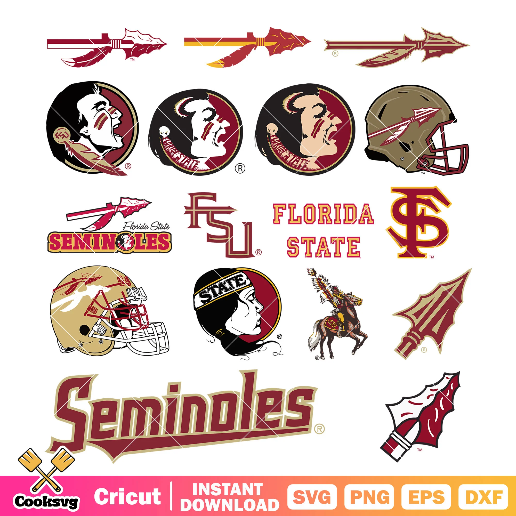 Florida State Seminoles logo bundle svg, ncaa logos svg