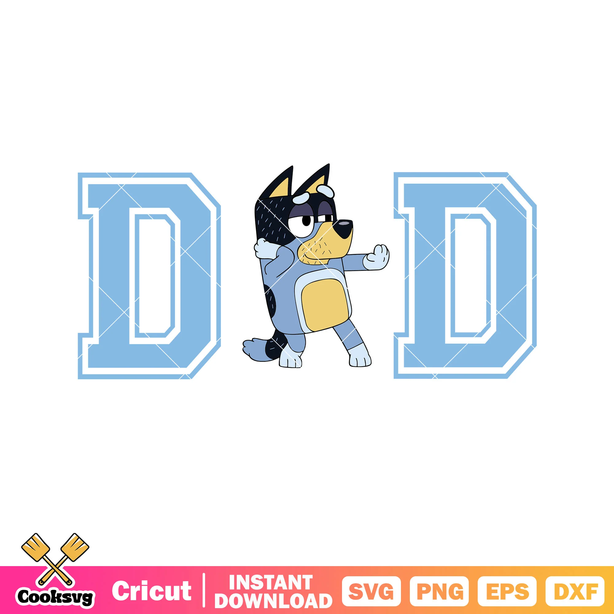 Font bluey badit dad funny svg, bluey rad dad svg, cartoon bluey svg