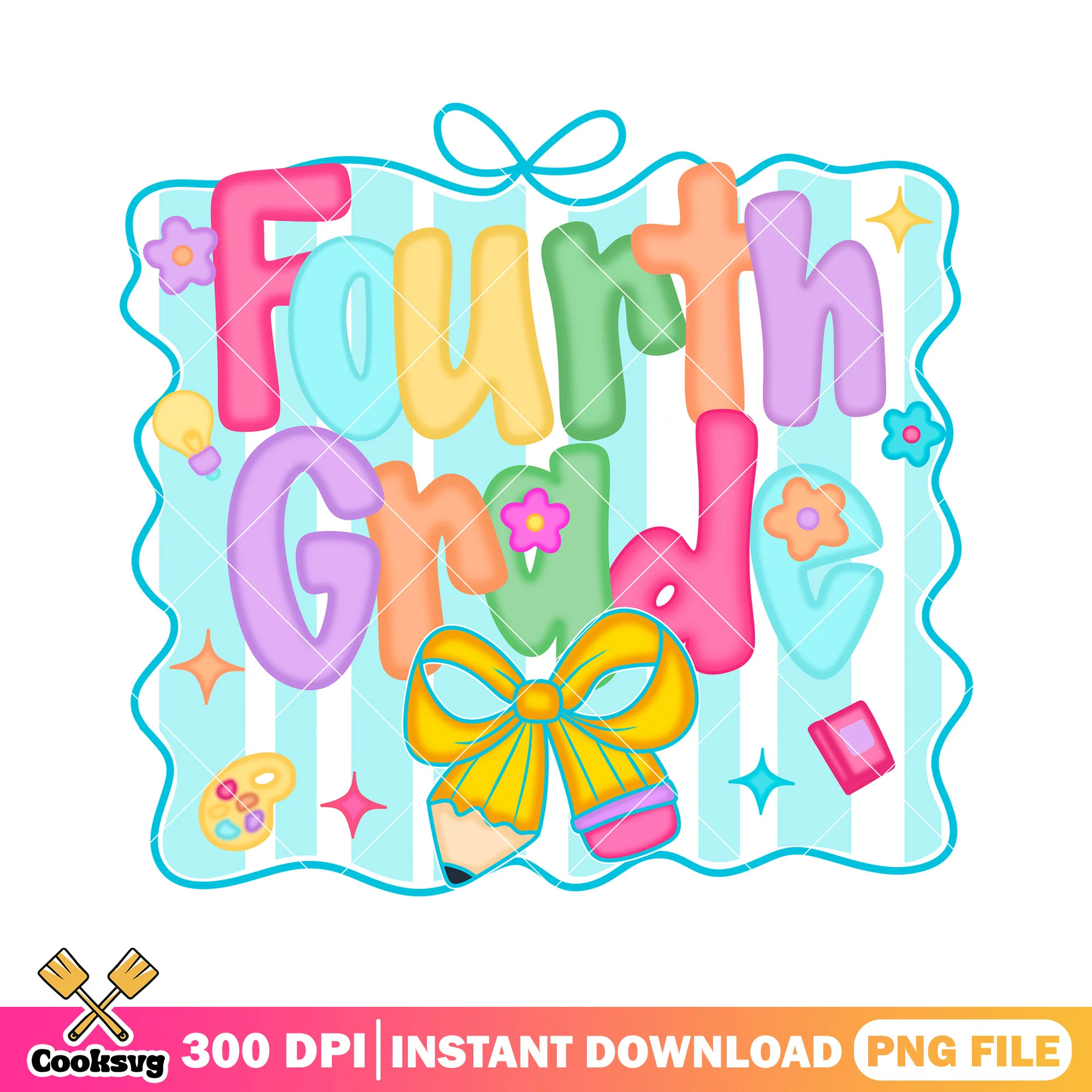 Fourth grade file design png, poster art png, back to school art png