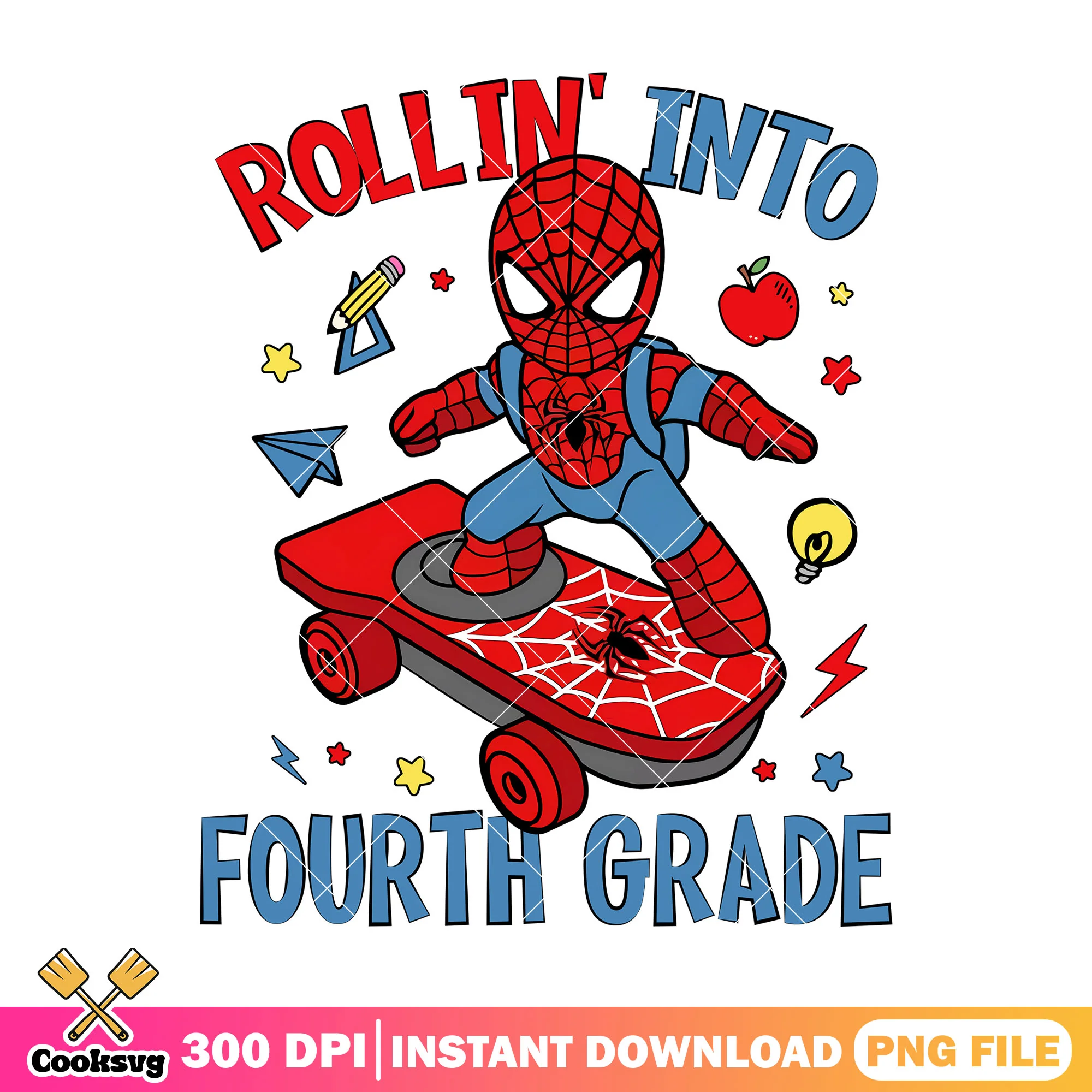Fourth grade spiderman png, happy back to school png, art marvel png