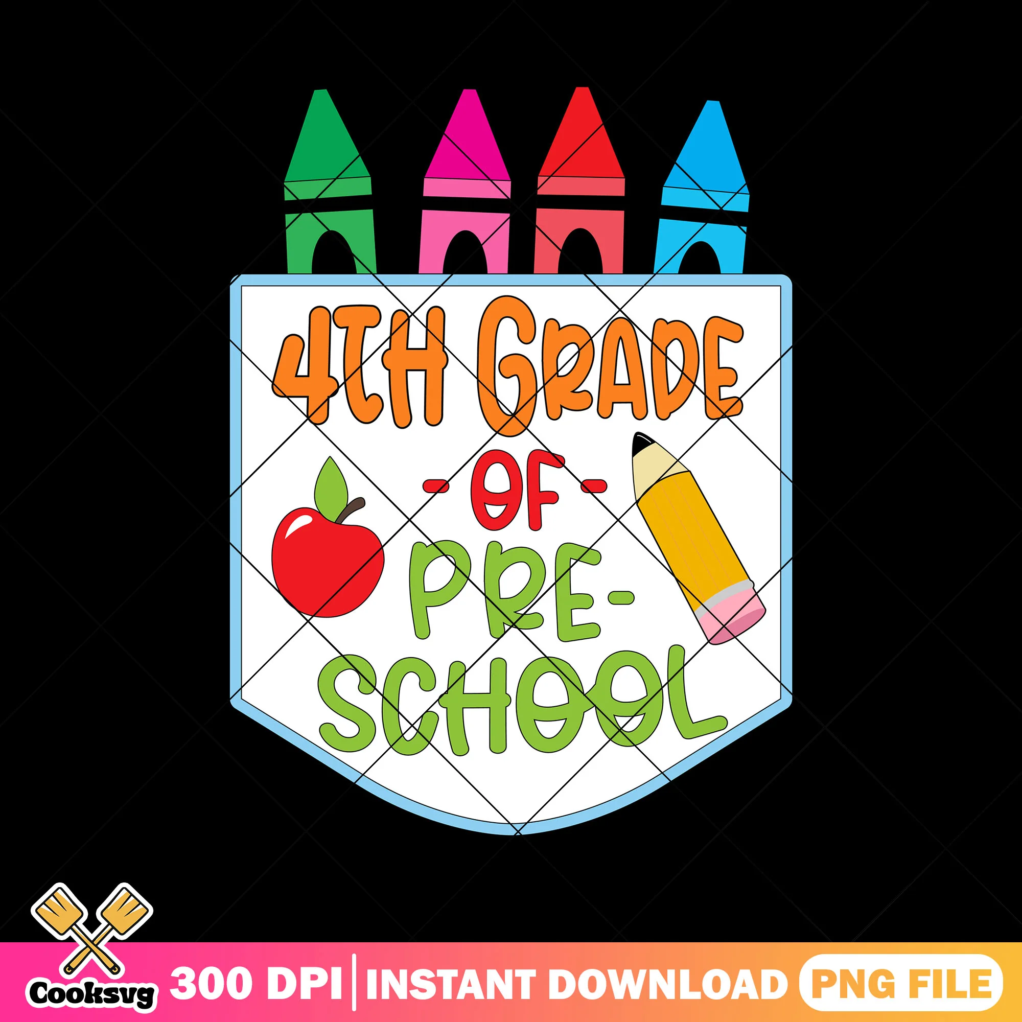 Fourth pre-school design png, 4th grade png, back to school day png