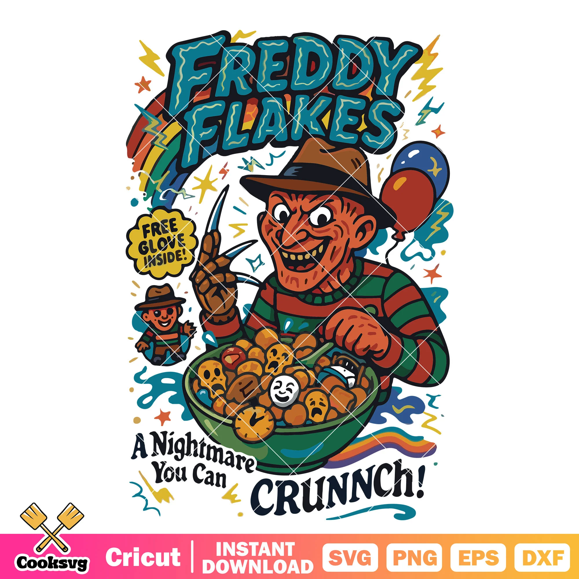Freddy flakes a nightmare svg, freddy krueger movies svg