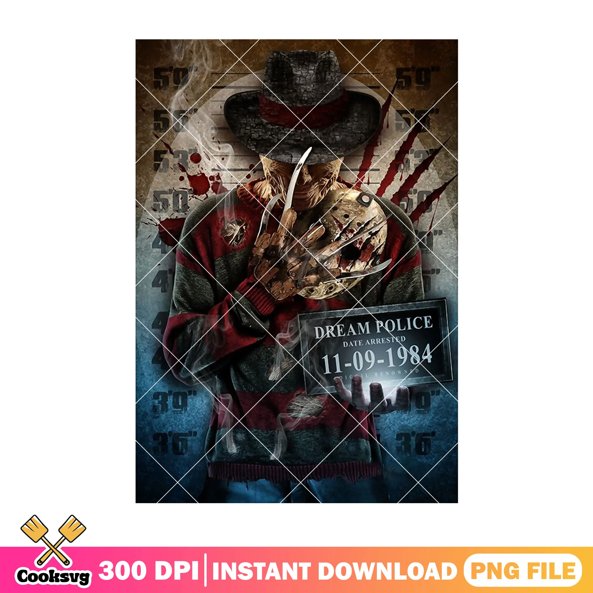 Freddy kueger halloween character crime design png, horror movies png